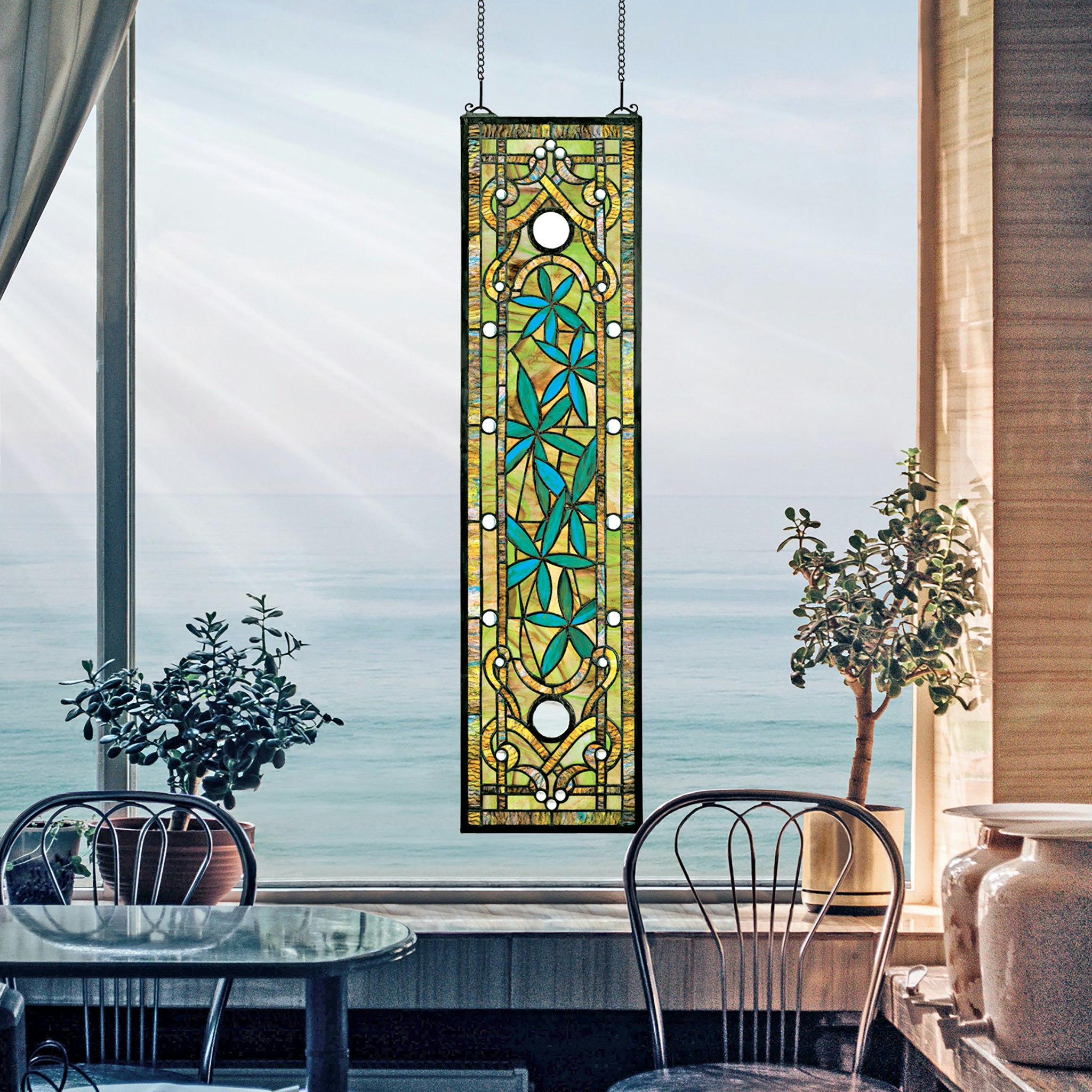 Toscano - Asian Serenity Garden Stained Glass Window