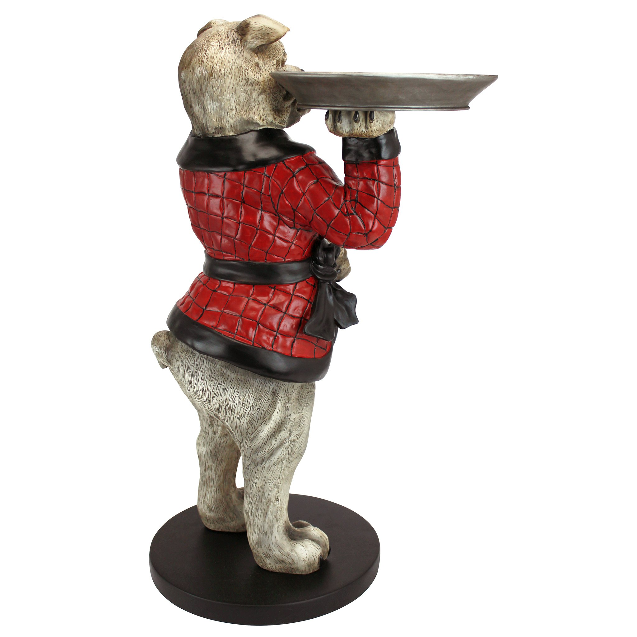 Toscano - Rex the Bachelor Bulldog Butler Sculptural Pedestal Table in Designer Resin