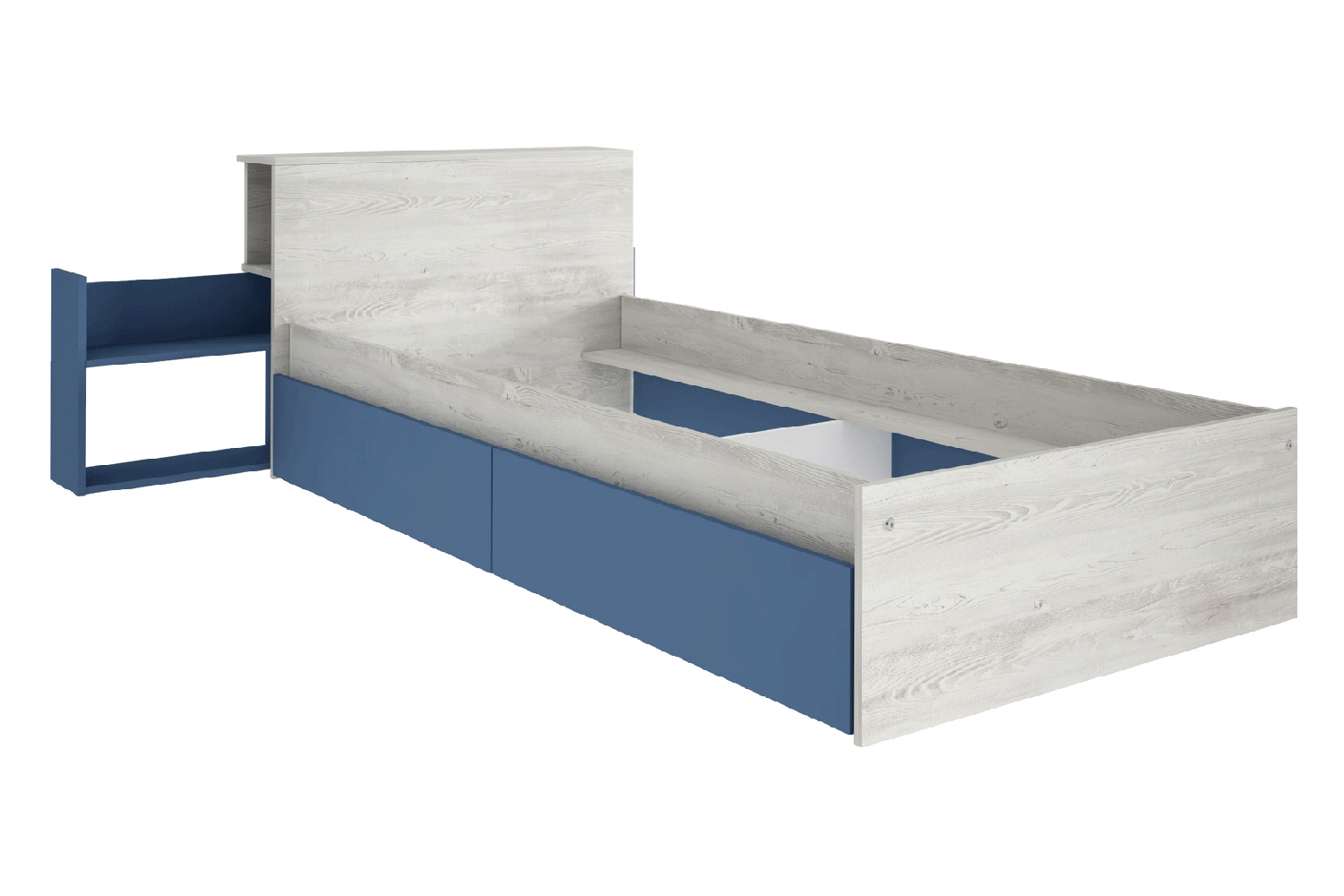 Trasman Jazz Single Bed with Drawers and Nightstand - 90x190cm