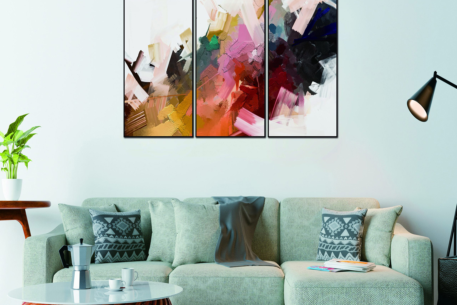 Whiteline - Luz 3-Piece Canvas Wall Art in Multicolor