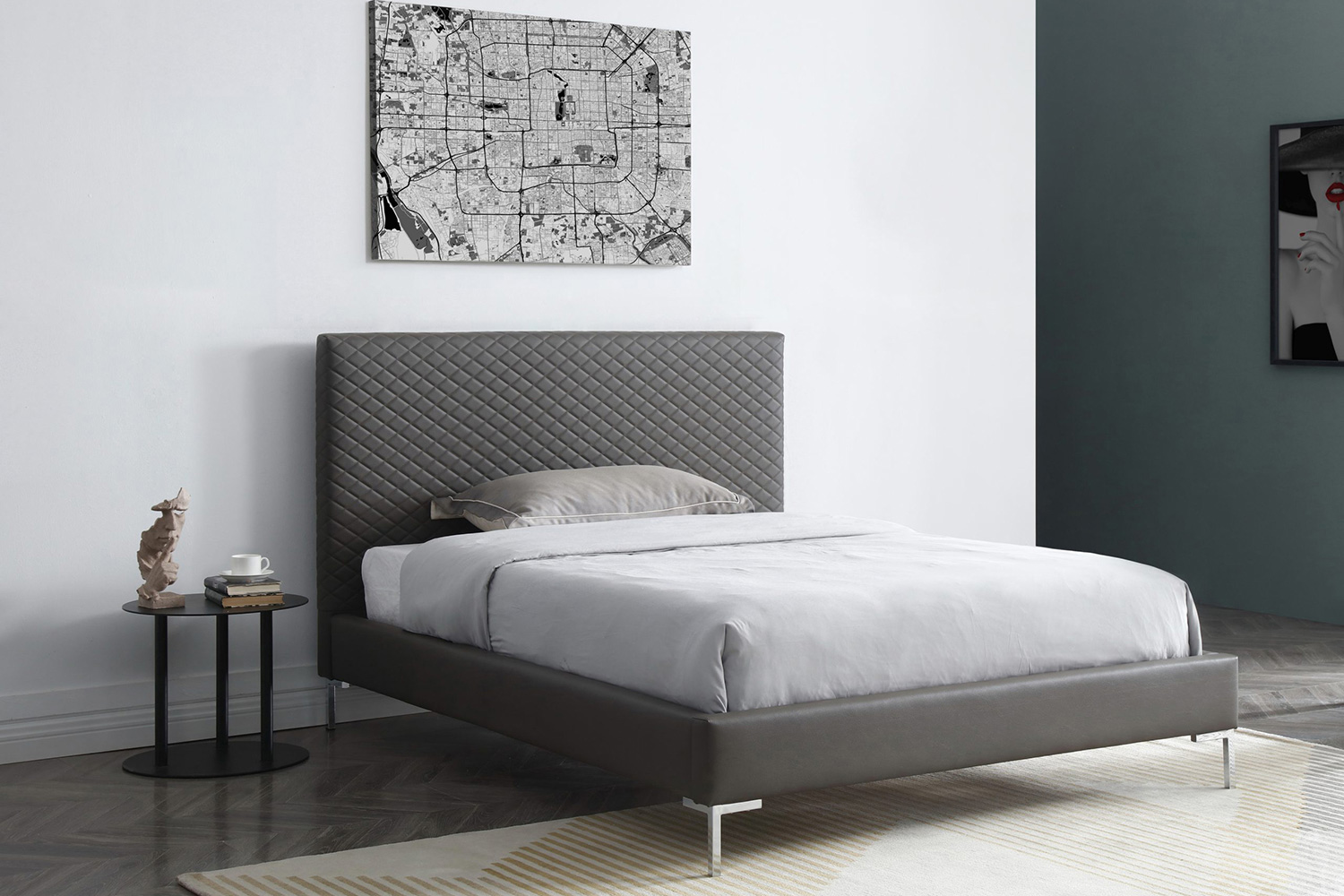 Whiteline Liz Full Size Bed - Dark Gray