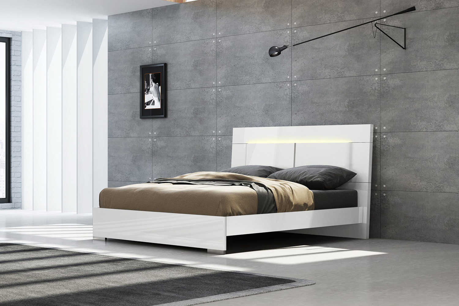 Whiteline Kimberly King Size Bed - White