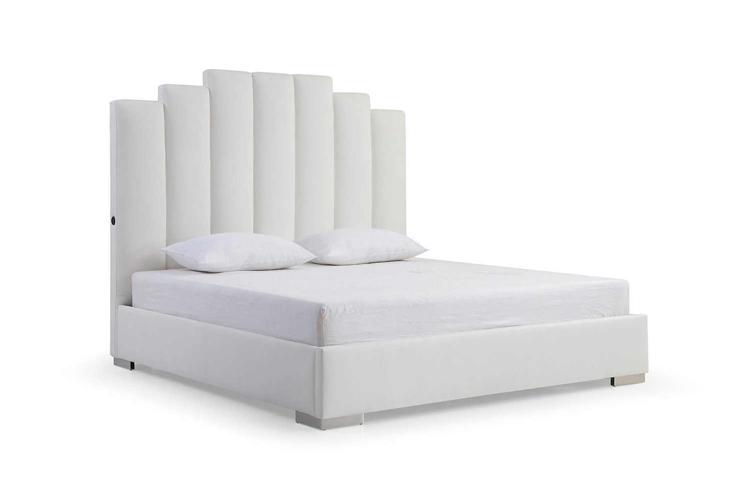 Whiteline Jordan King Size Bed - White