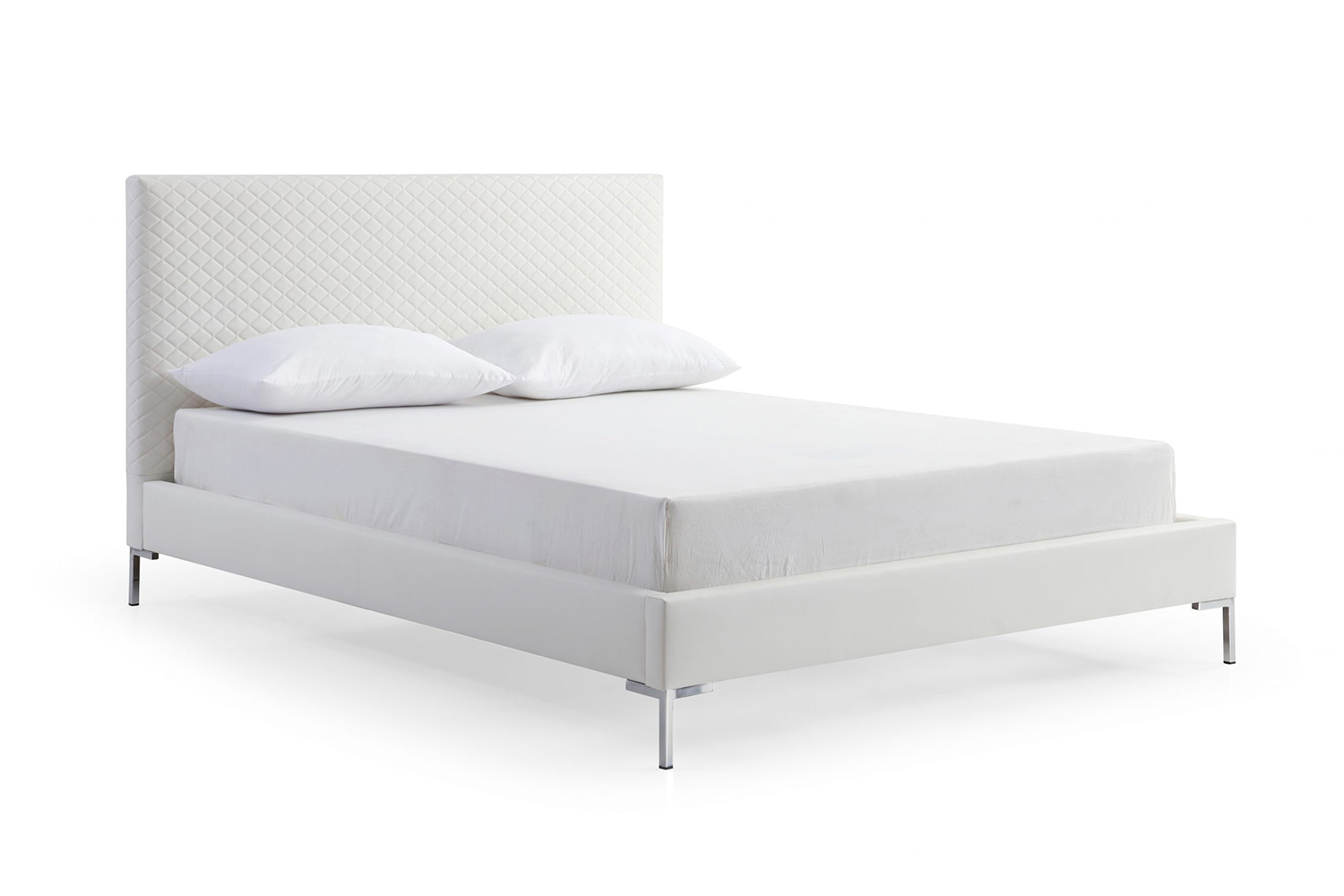 Whiteline Liz Queen Size Bed - White