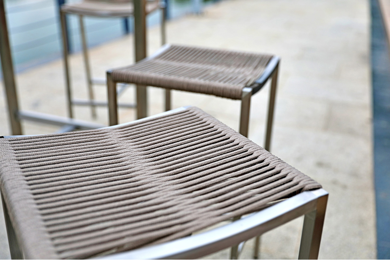 Whiteline - Stone Backless Outdoor Barstool in Taupe