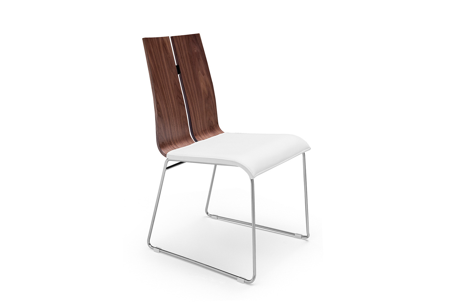 Whiteline Lauren Dining Chair - Walnut/White