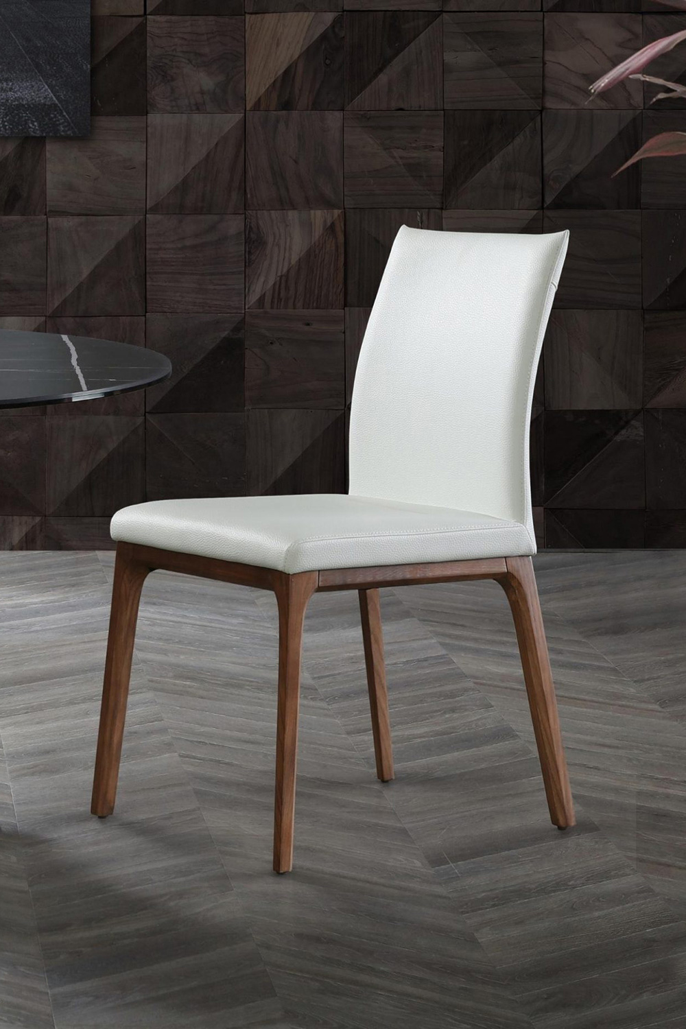 Whiteline Stella Dining Chair - Walnut/White