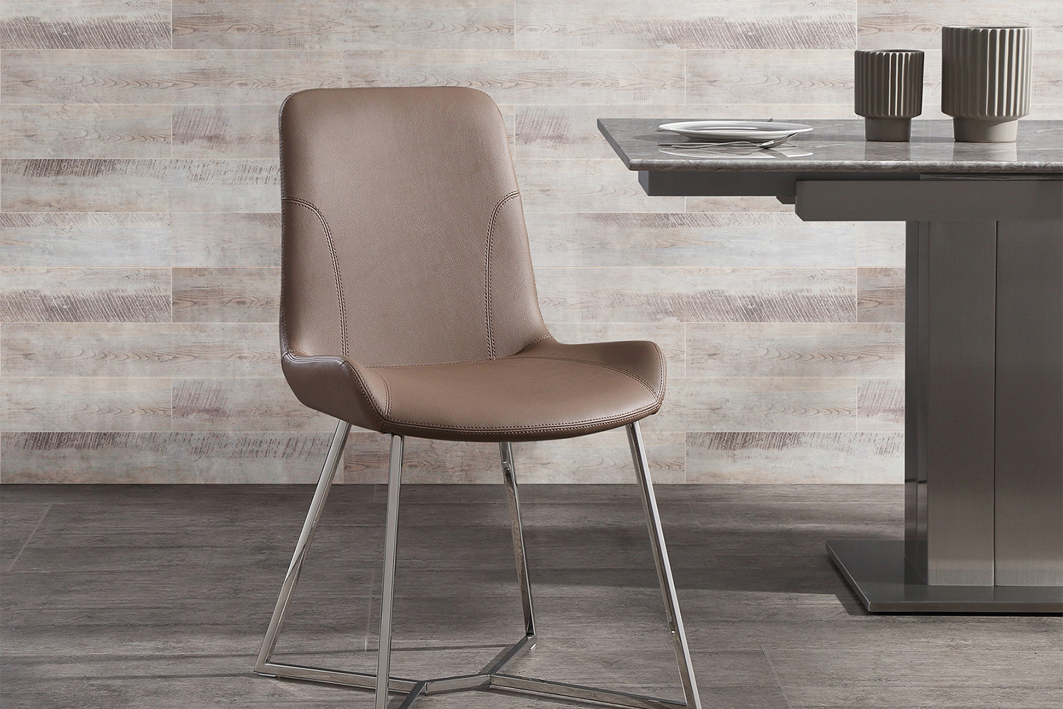 Whiteline Aileen Dining Chair - Taupe