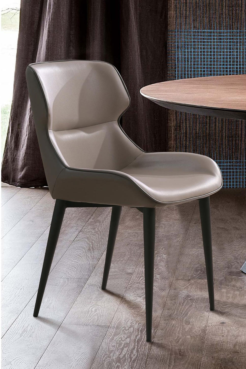 Whiteline - Morocco Dining Chair in Light Gray/Dark Gray