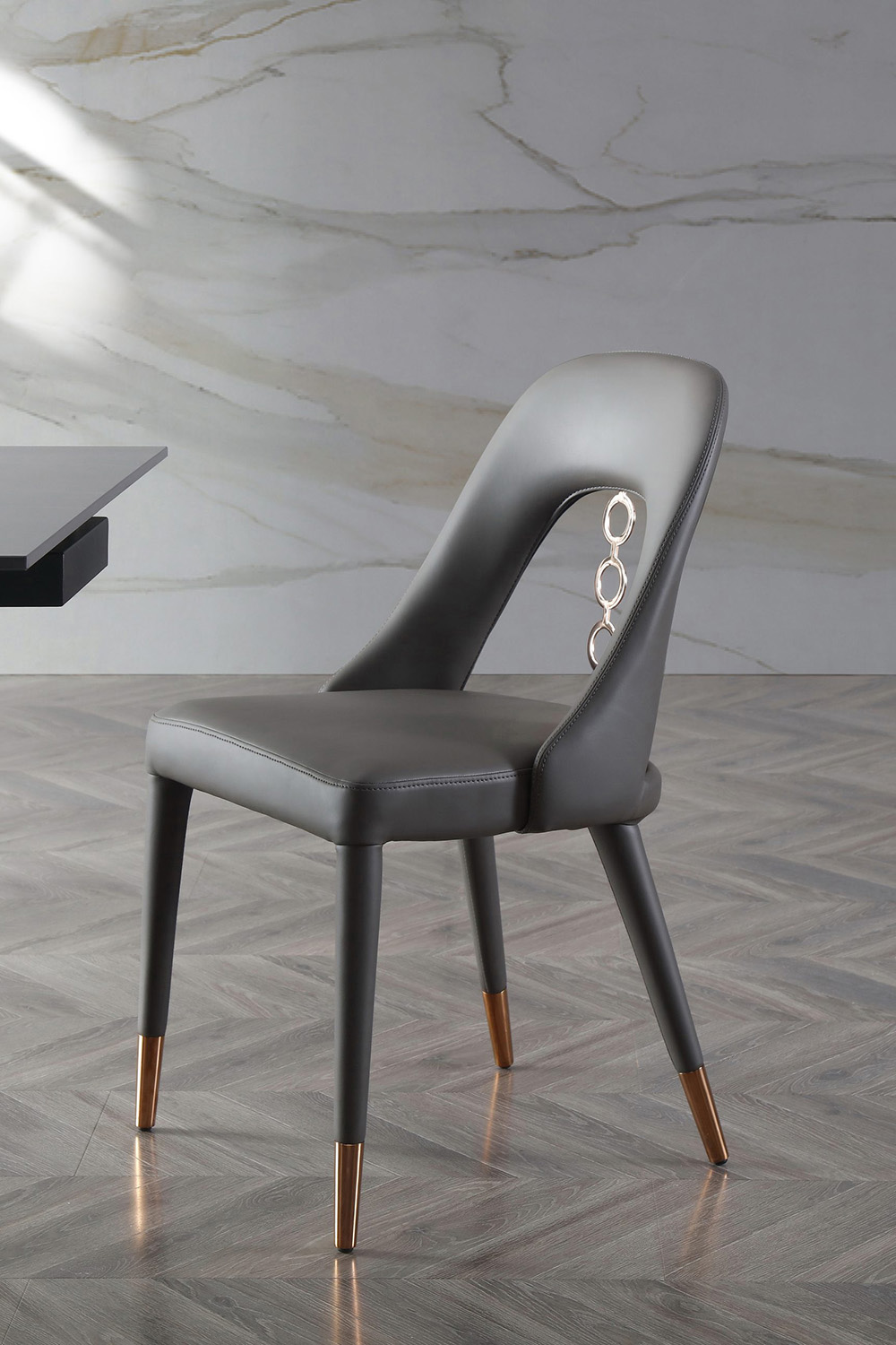 Whiteline Liza Dining Chair - Dark Gray