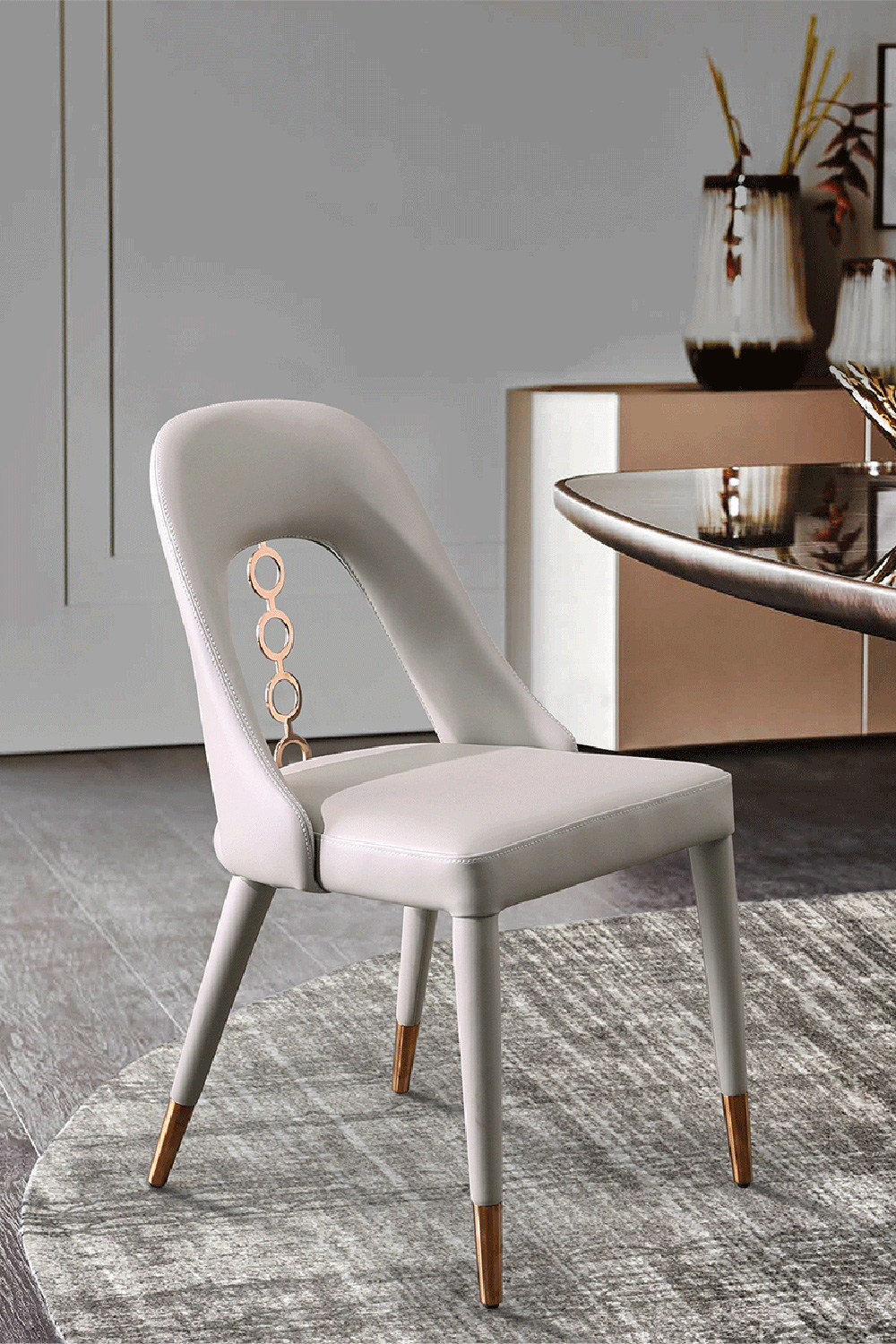 Whiteline Liza Dining Chair - Light Gray