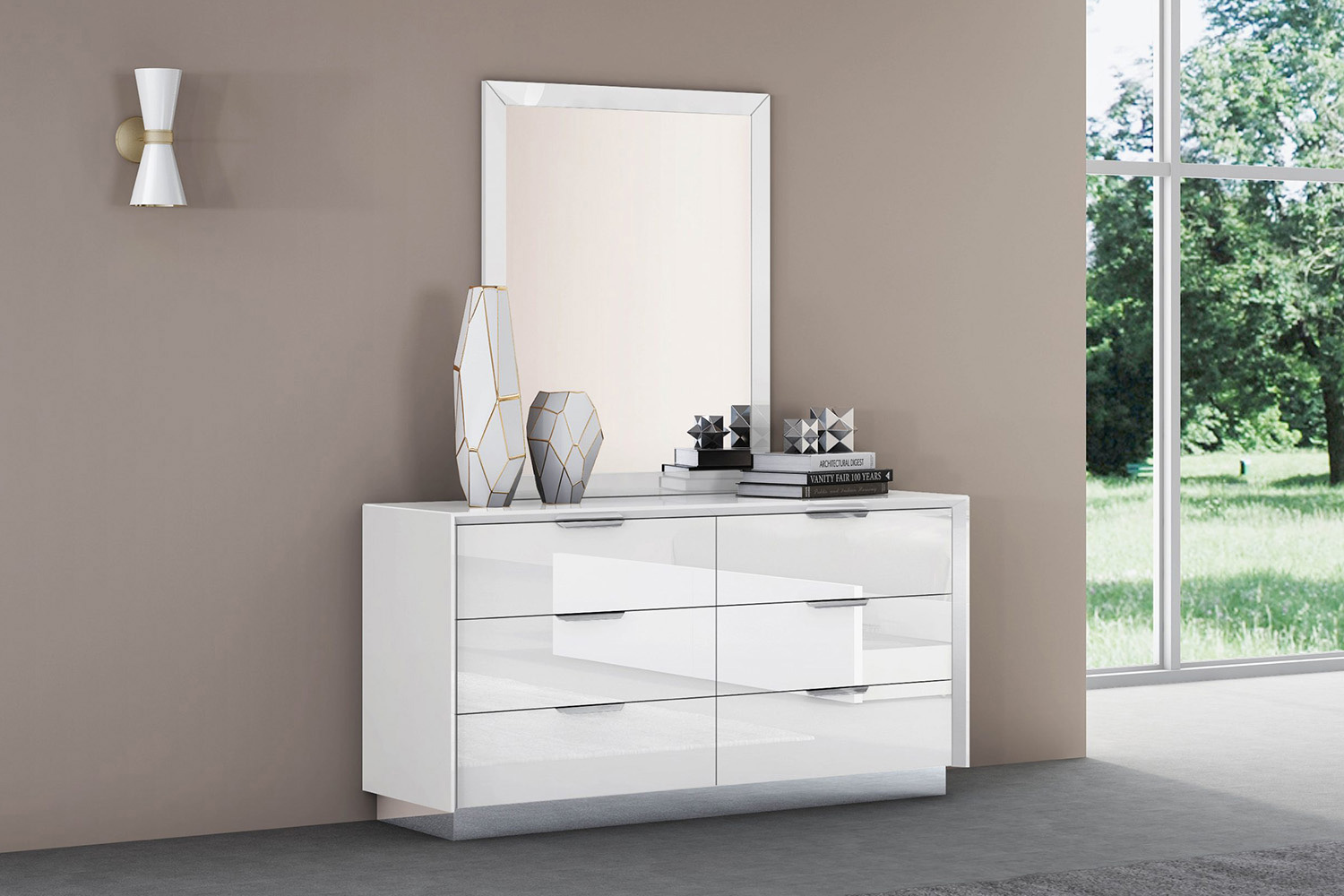 Whiteline Navi Double Dresser - White