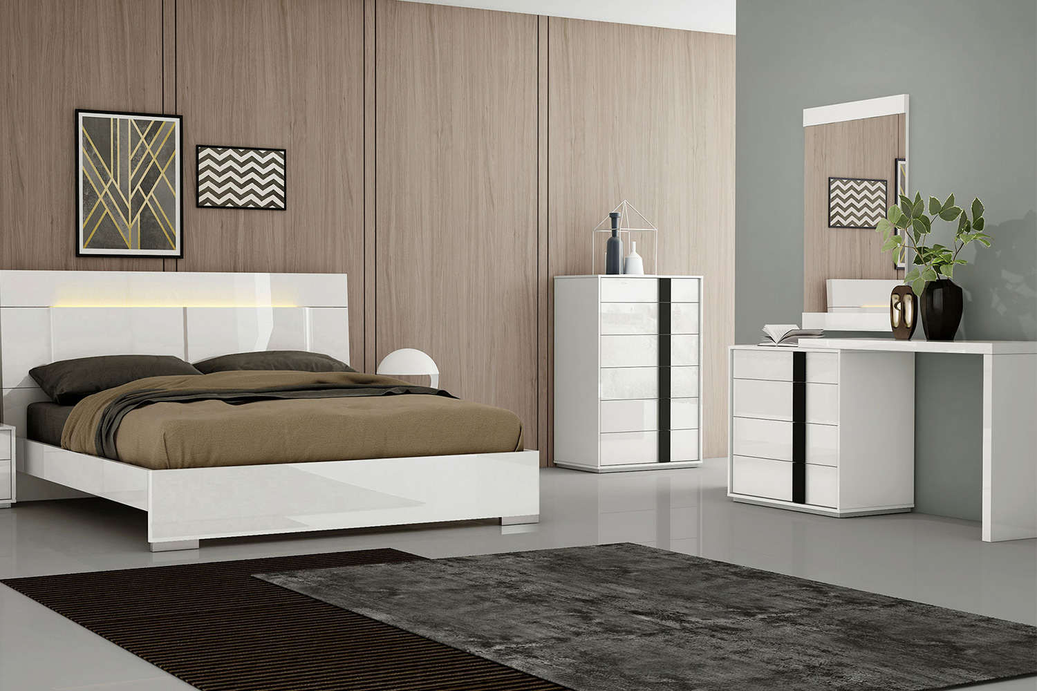 Whiteline - Kimberly Single Dresser in White/Black