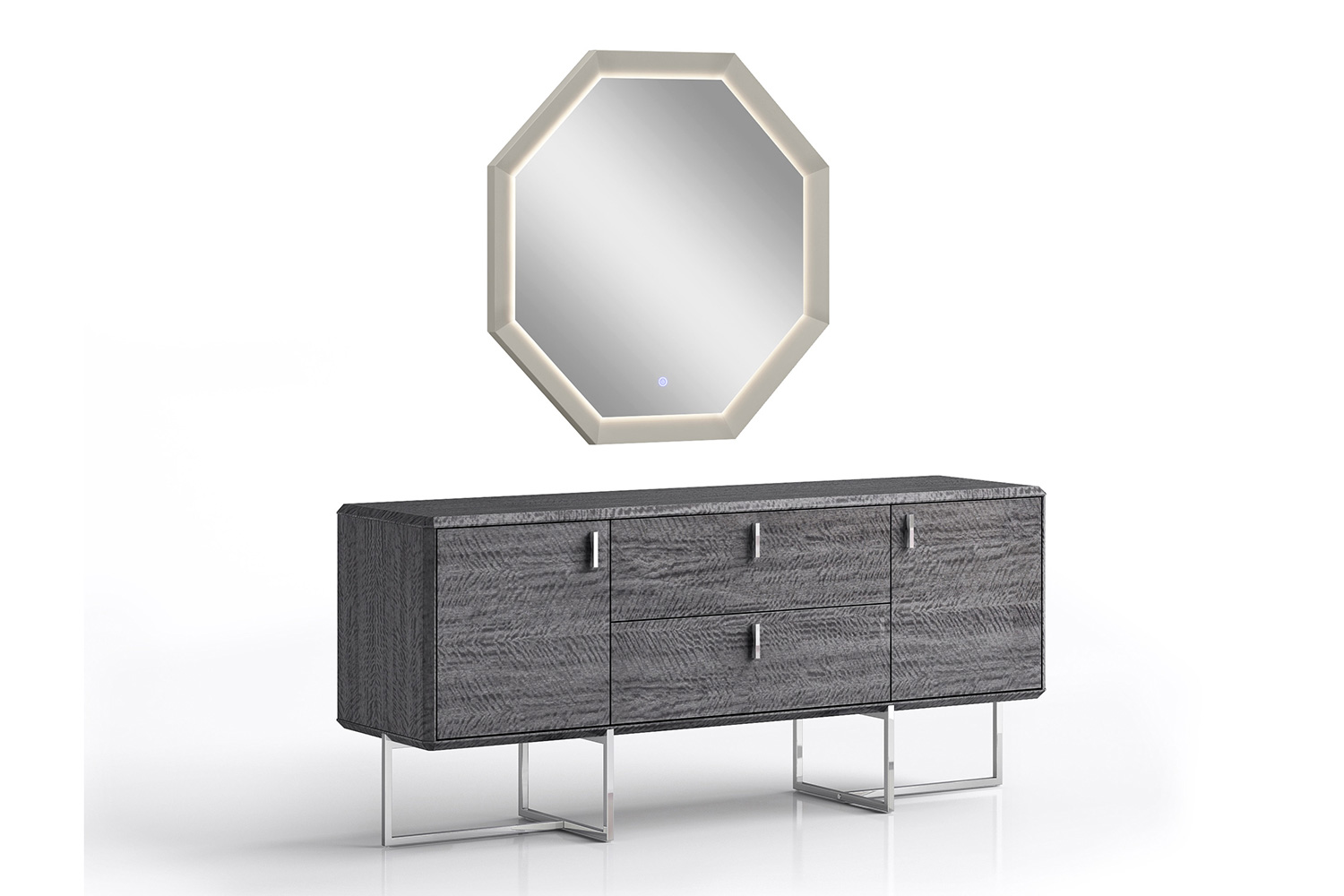 Whiteline - Chloe Night Dresser in Gray