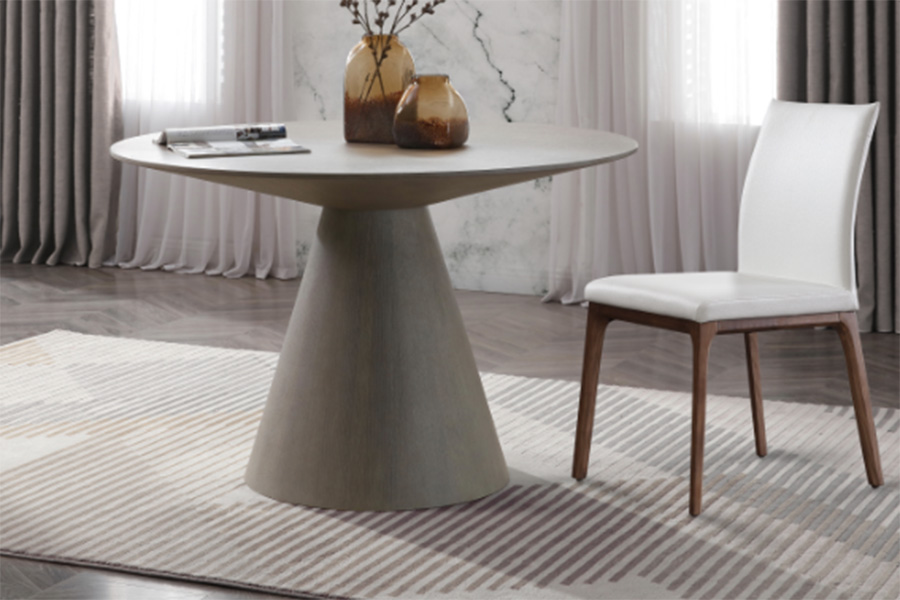 Whiteline Kira Round Dining Table - Gray