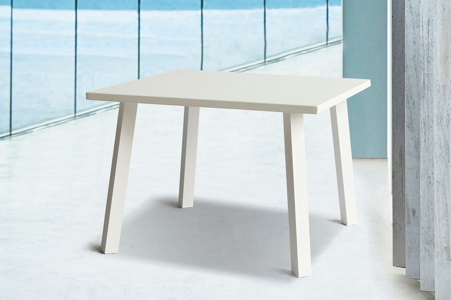 Whiteline - Rio Square Outdoor Dining Table in White