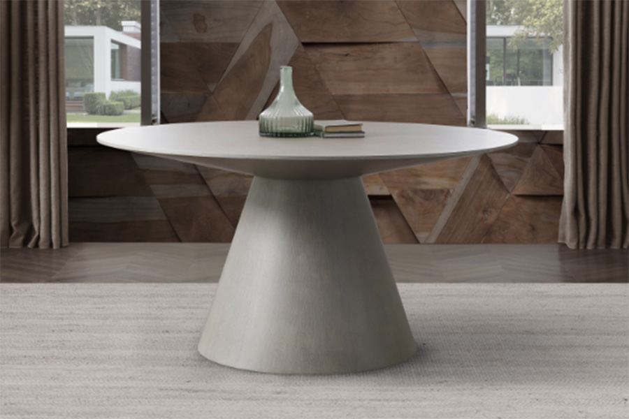 Whiteline Norfolk Round Dining Table - Gray