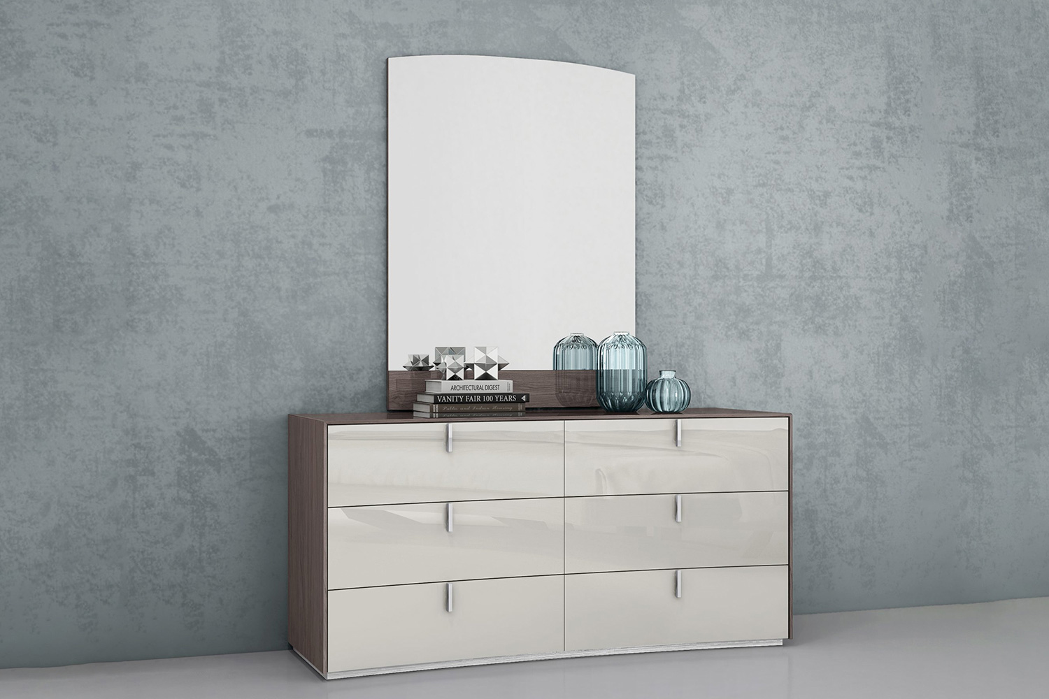 Whiteline - Berlin Rectangular Mirror in Gray