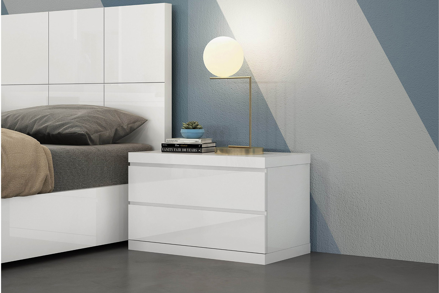 Whiteline Anna Large Nightstand - White