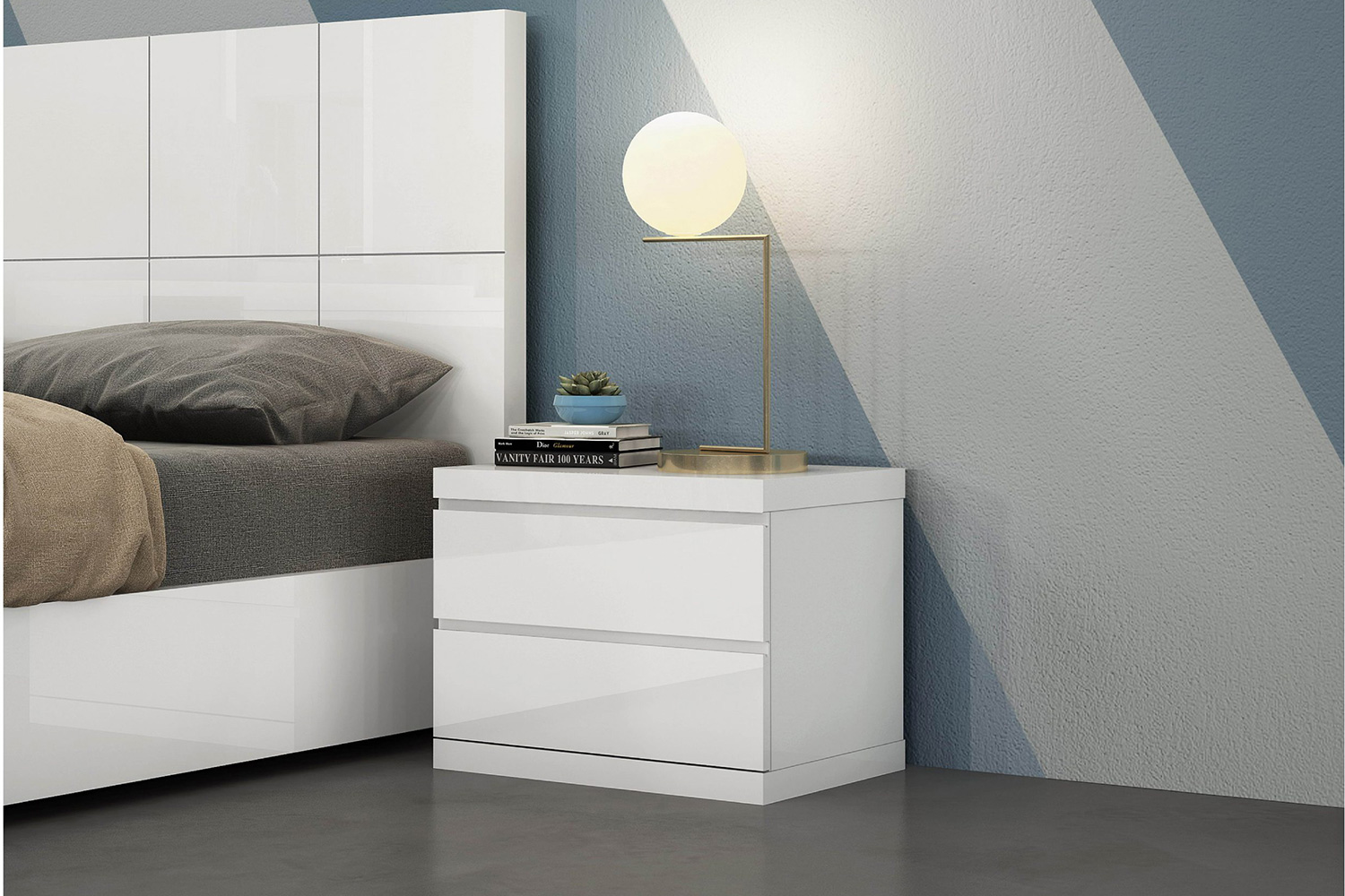 Whiteline Anna Small Nightstand - White