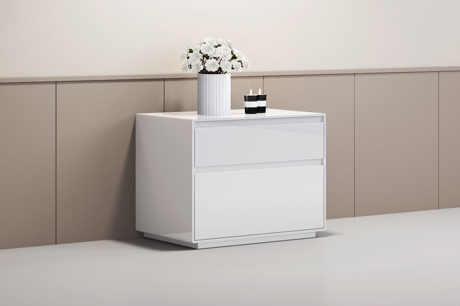 Whiteline - Malibu Nightstand in White