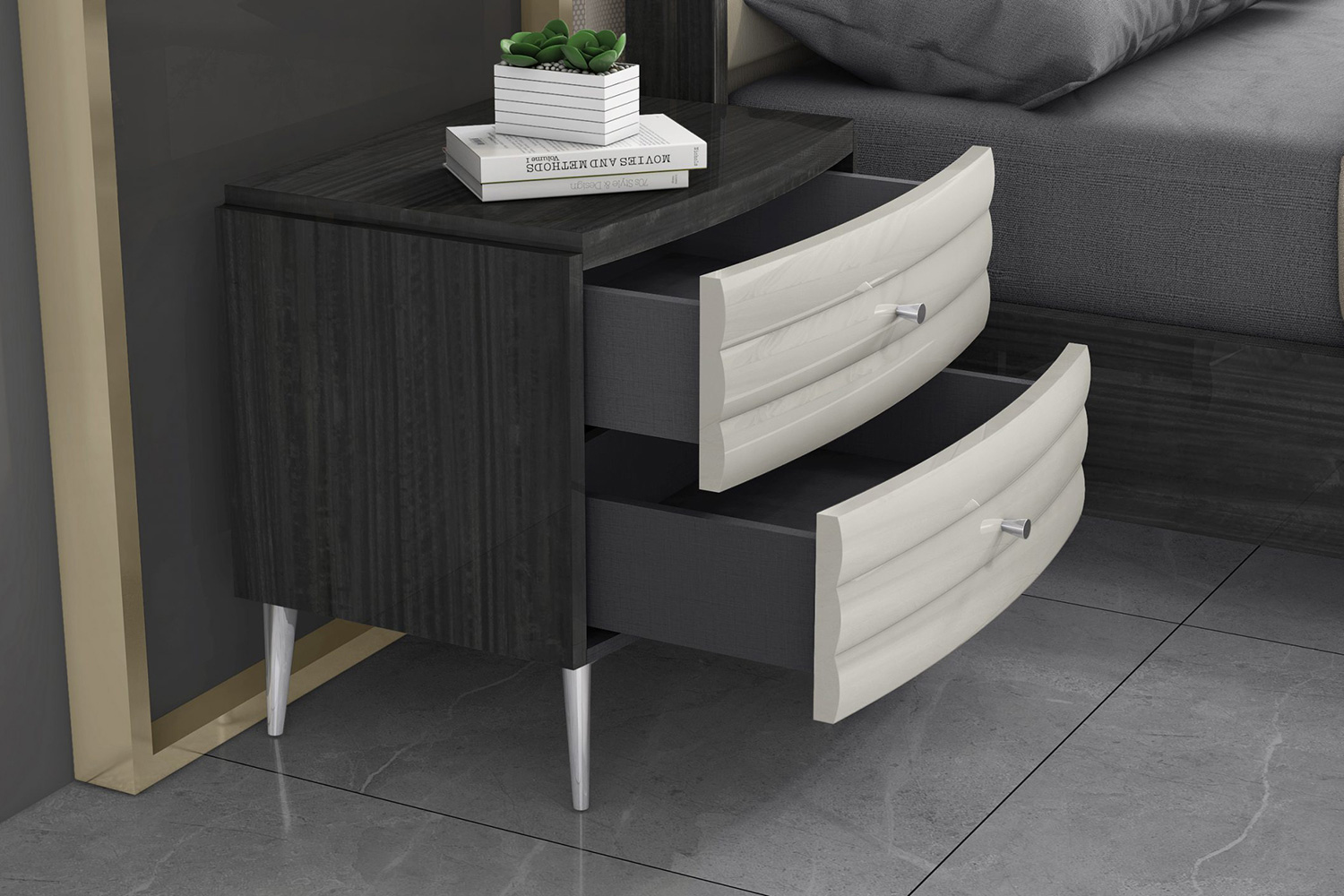 Whiteline - Pino Nightstand in Gray