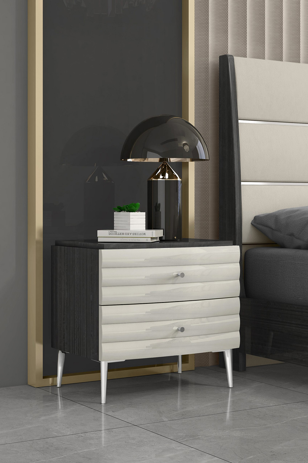 Whiteline - Pino Nightstand in Gray