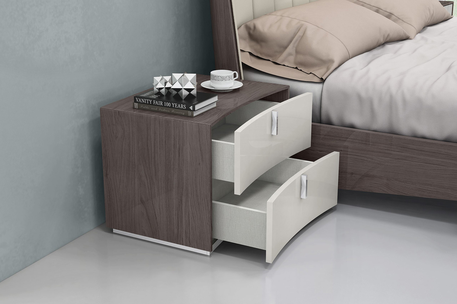 Whiteline - Berlin Nightstand in Gray