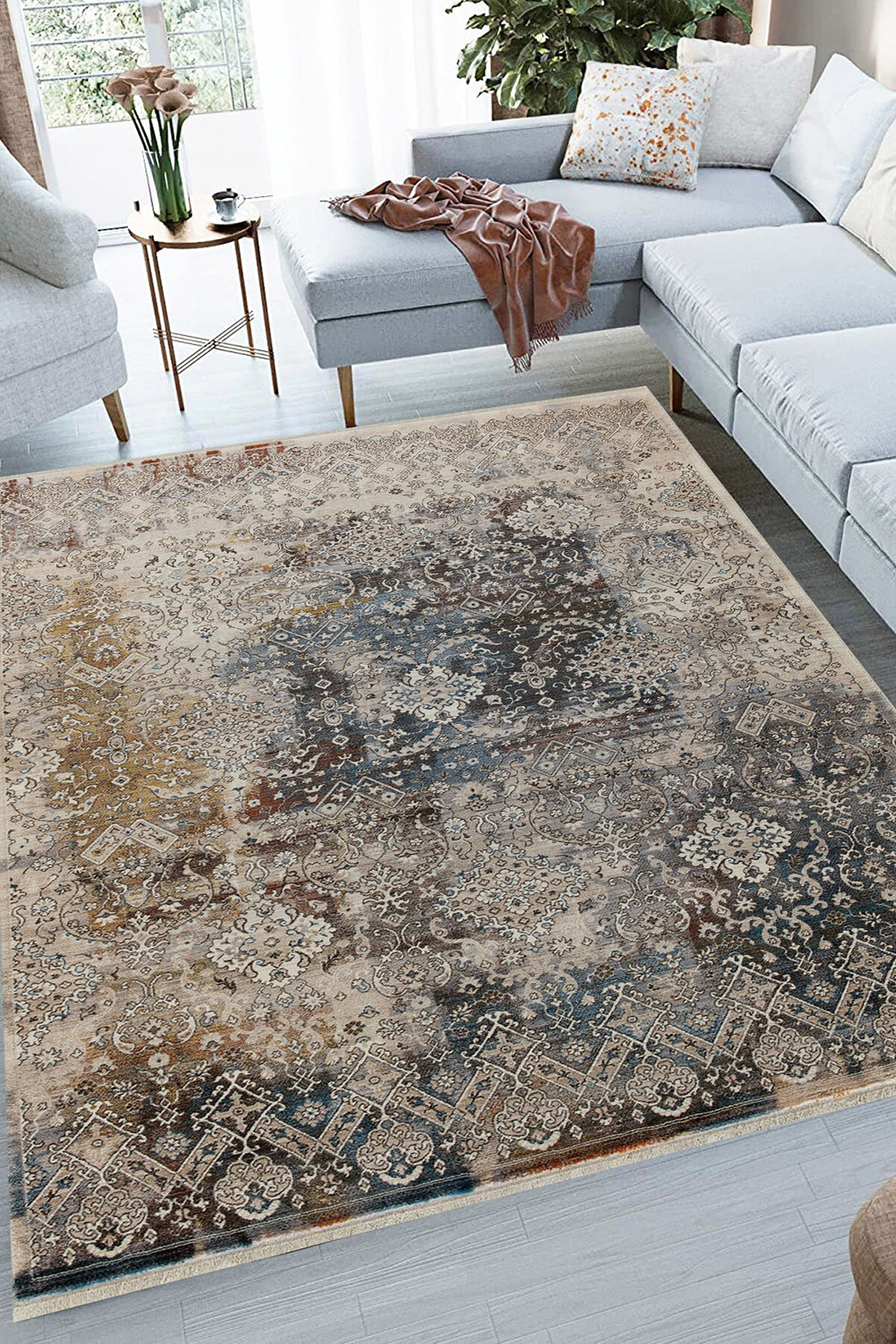 Whiteline Amanda Rug - Multicolor, W 63"