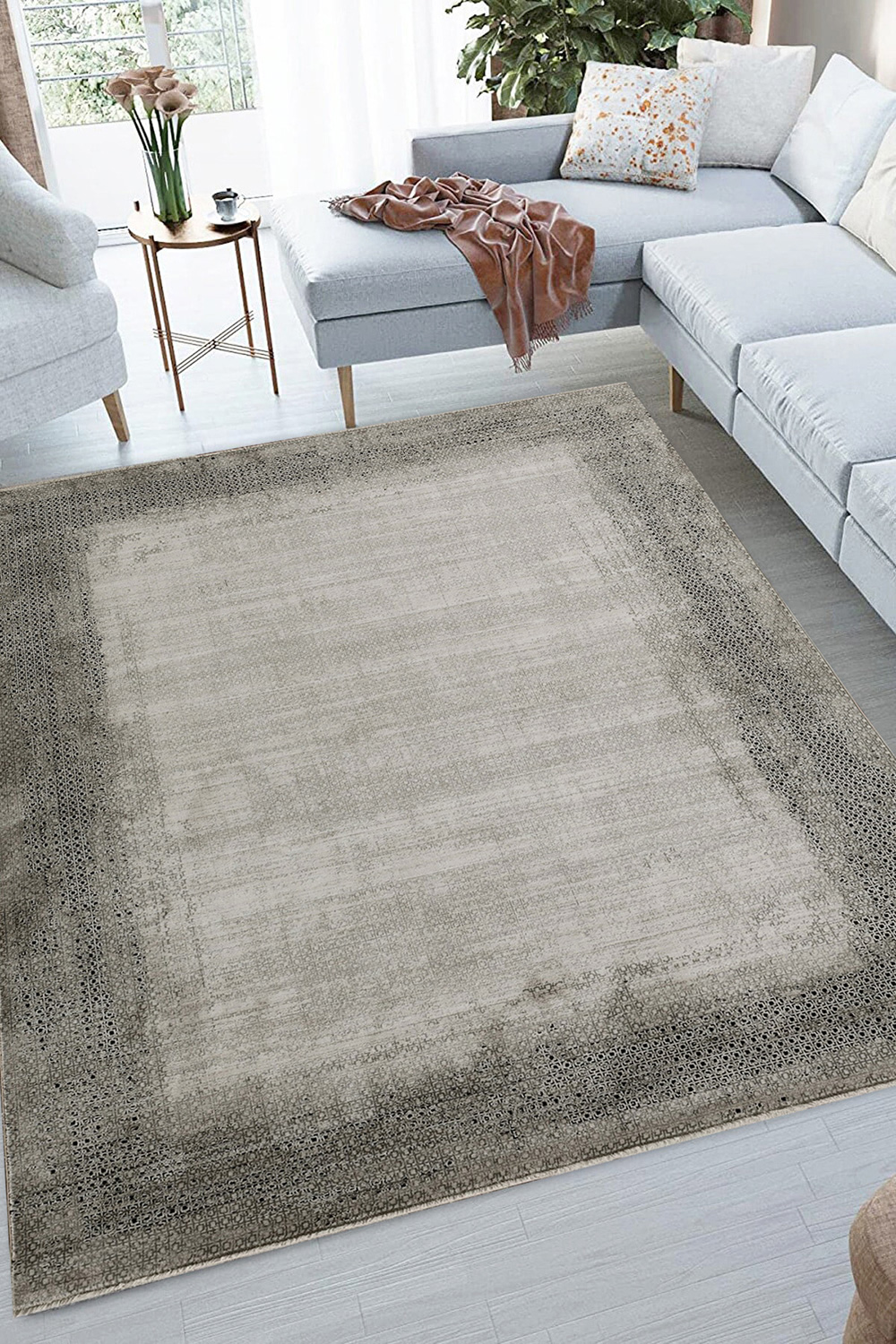 Whiteline™ Ada Rug - Beige/Gray, W 95"