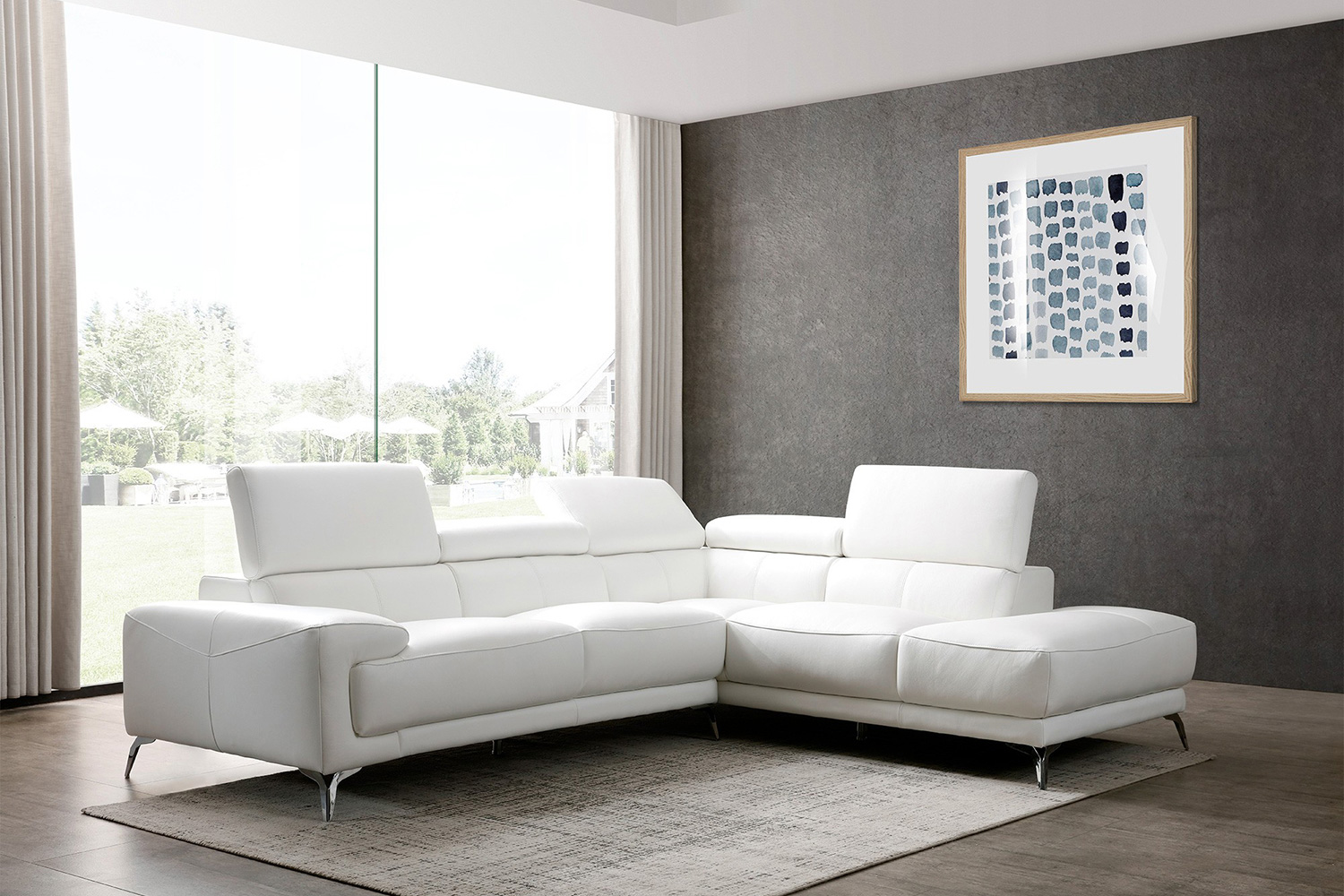 Whiteline Fabiola Sectional - White, Right-Chaise