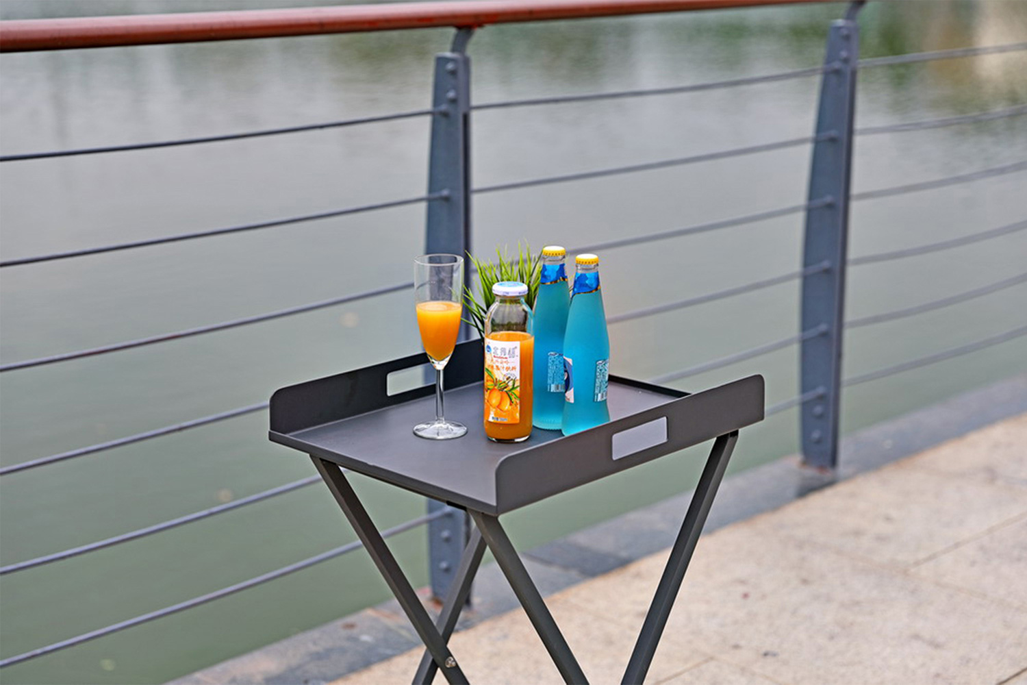 Whiteline - Kai Outdoor Side Table in Gray