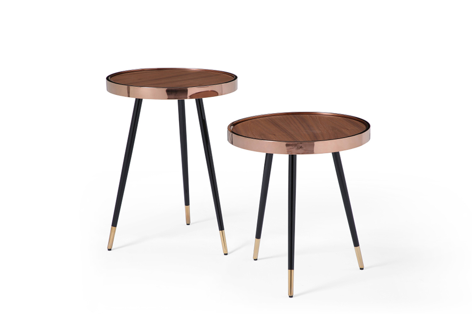 Whiteline Meli Large Side Table - Walnut/Black