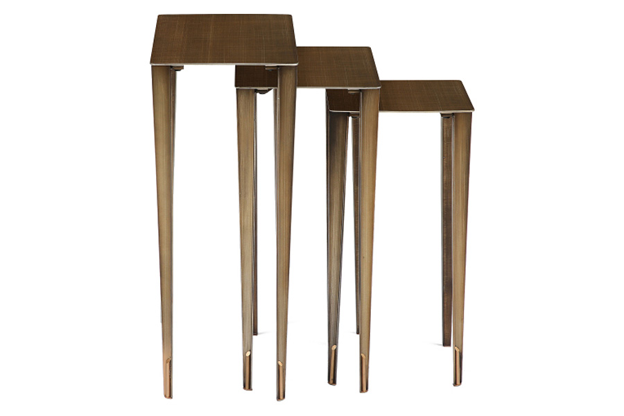 Whiteline Nia Medium Nest Side Table - Bronze