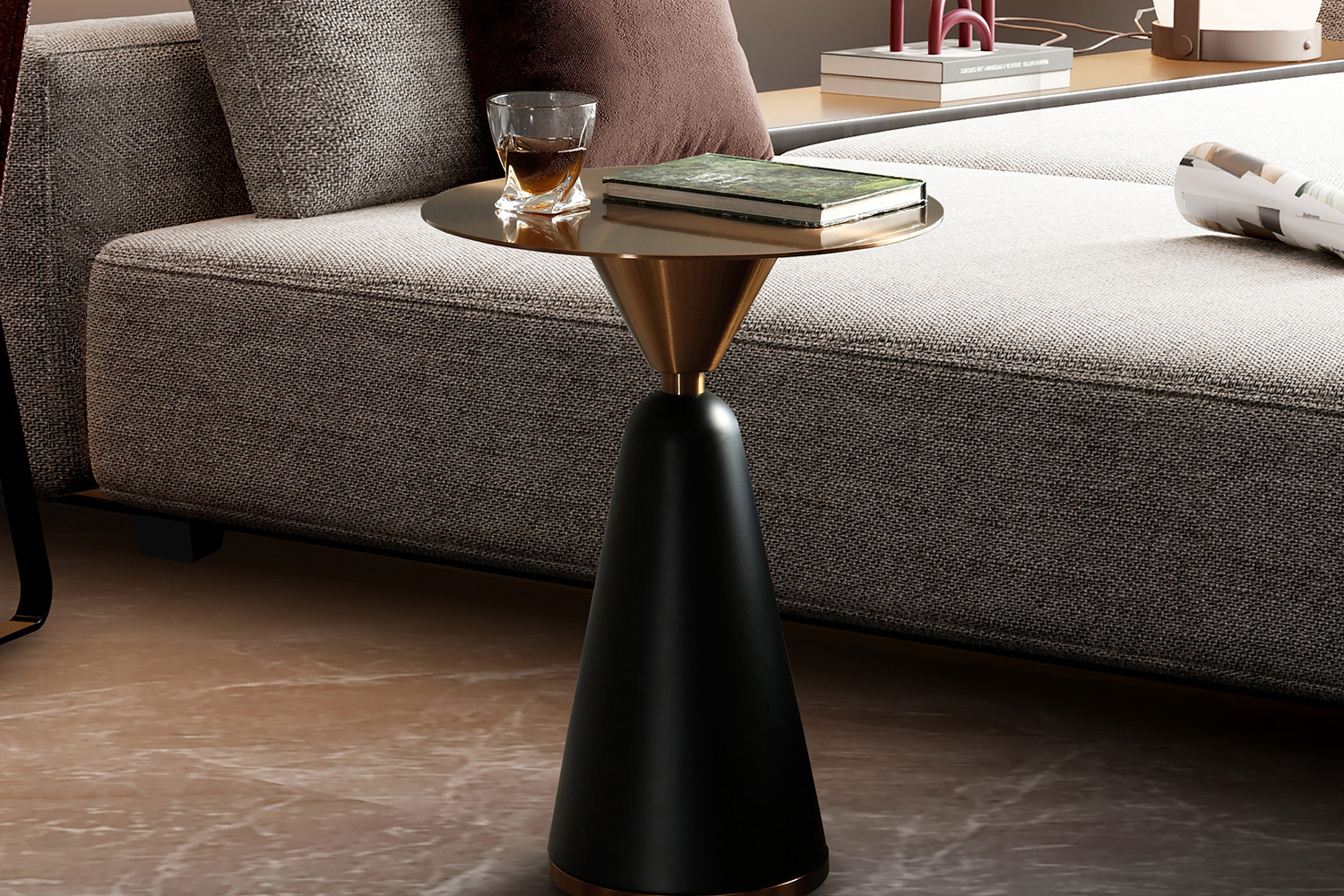 Whiteline - Zora Side Table in Bronze