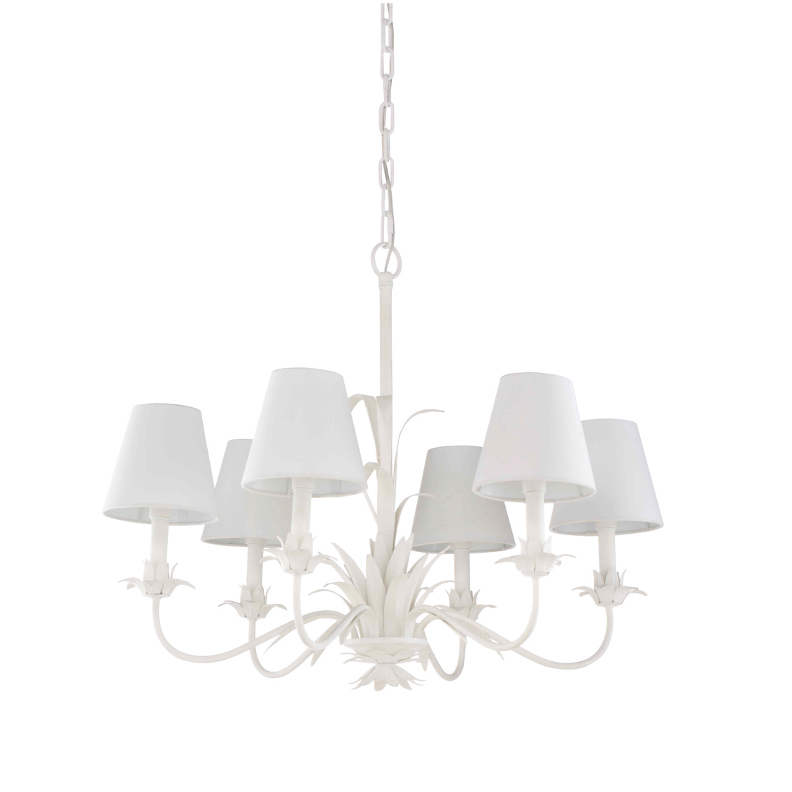 Whiteline Fontana Chandelier With Shades in White Plaster