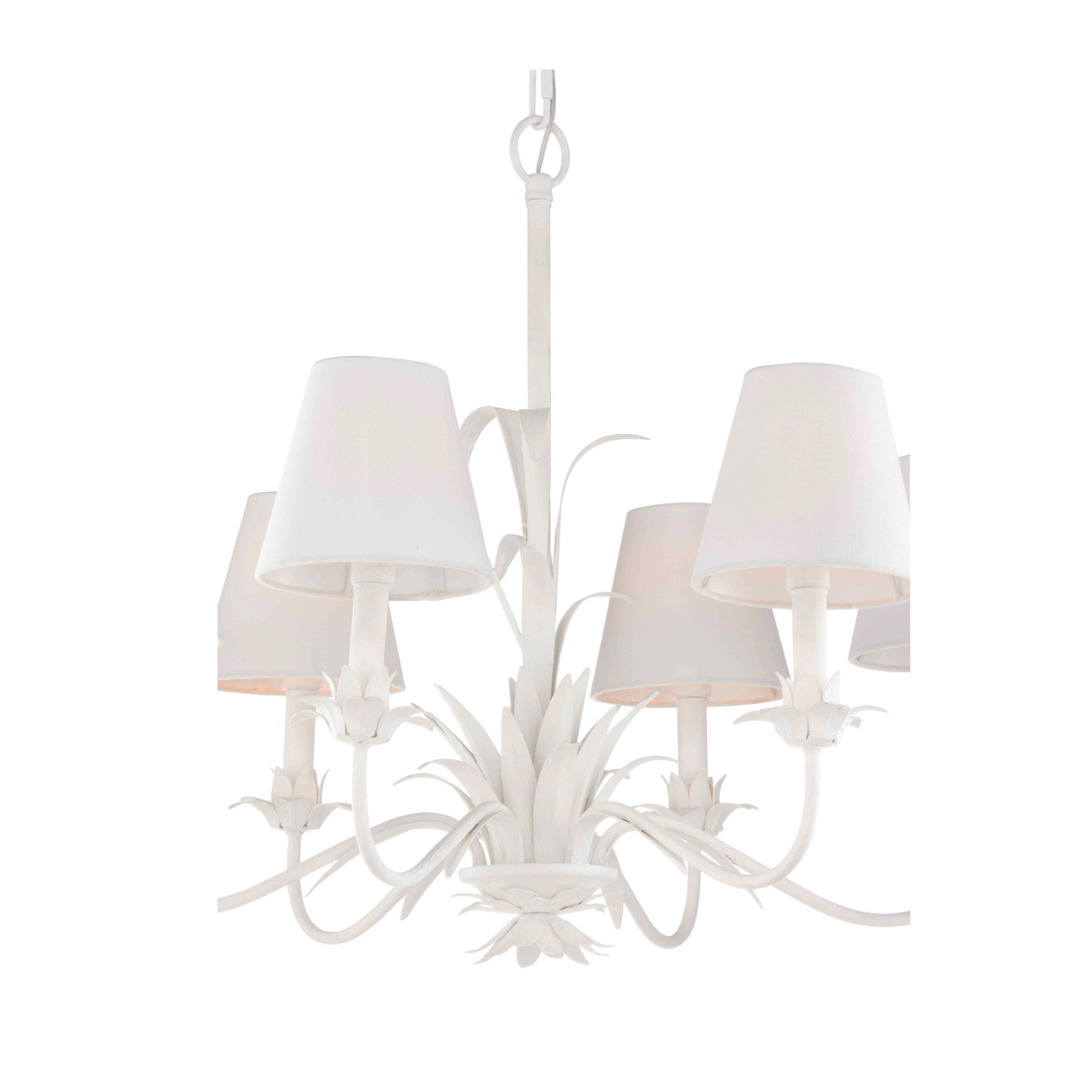 Whiteline Fontana Chandelier With Shades in White Plaster