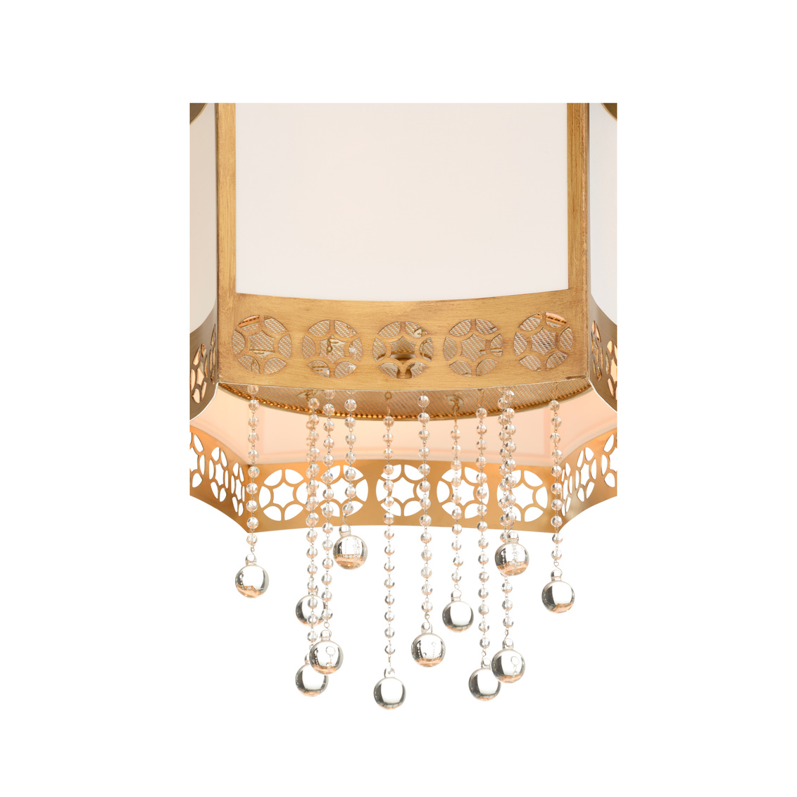 Wildwood - Golden Glory Chandelier in Antique Brass/Off White/Clear, Metal