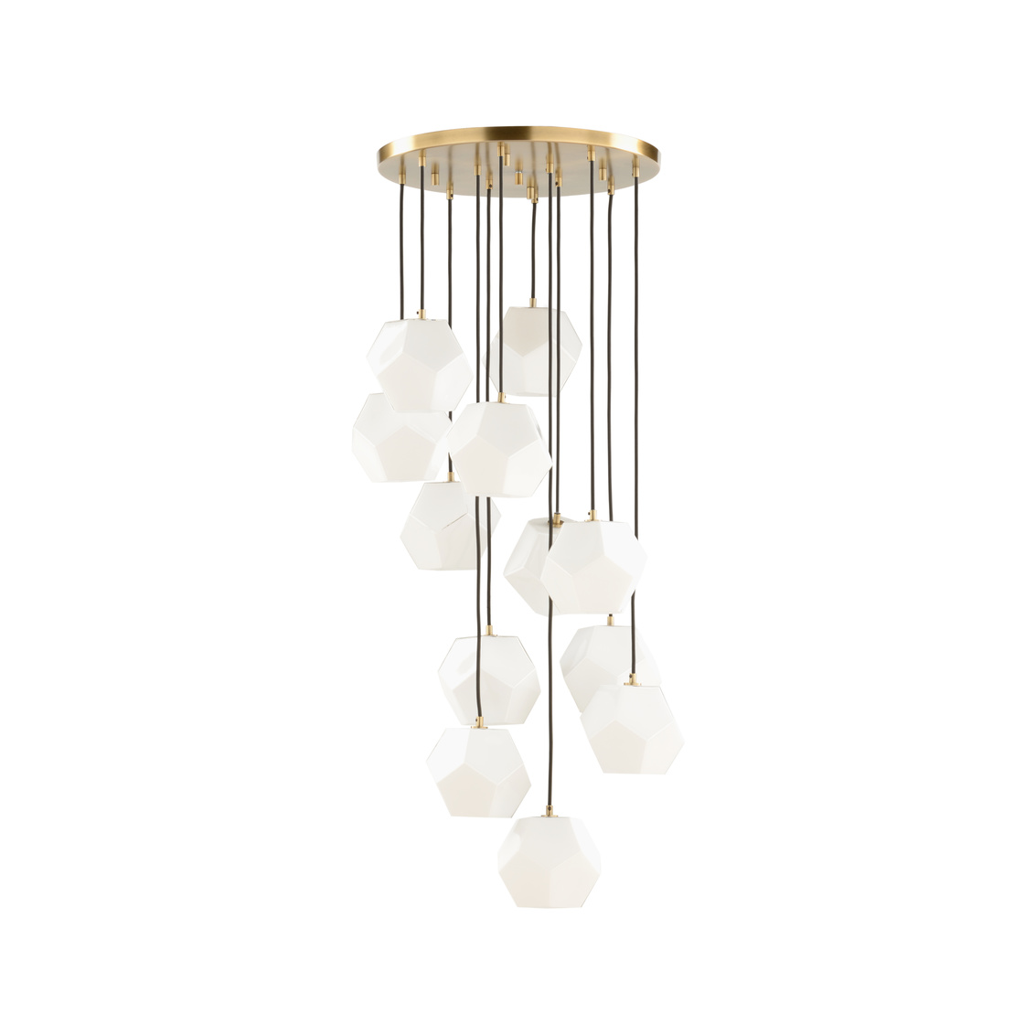 Wildwood - Indicus Chandelier in Antique Brass/Black/White, Metal