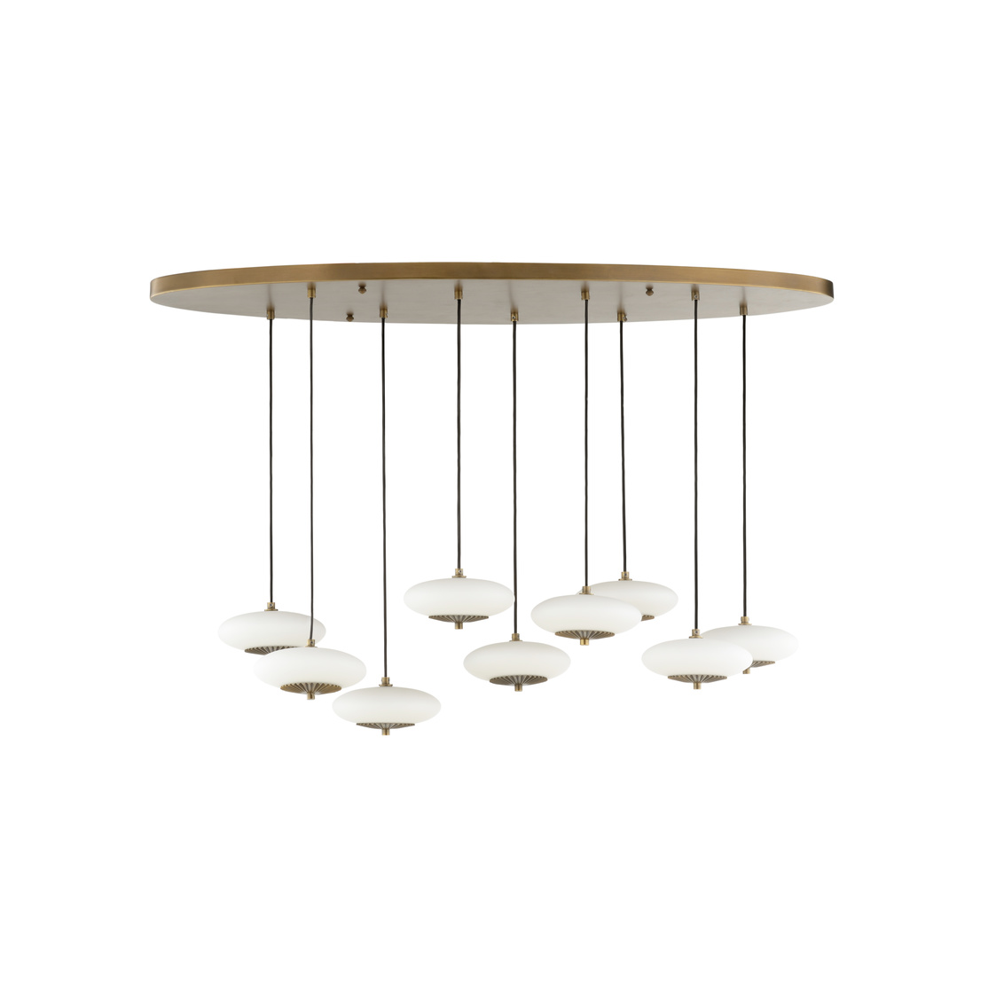 Wildwood - Collier Chandelier in Antique Brass/Black/Milk, Metal