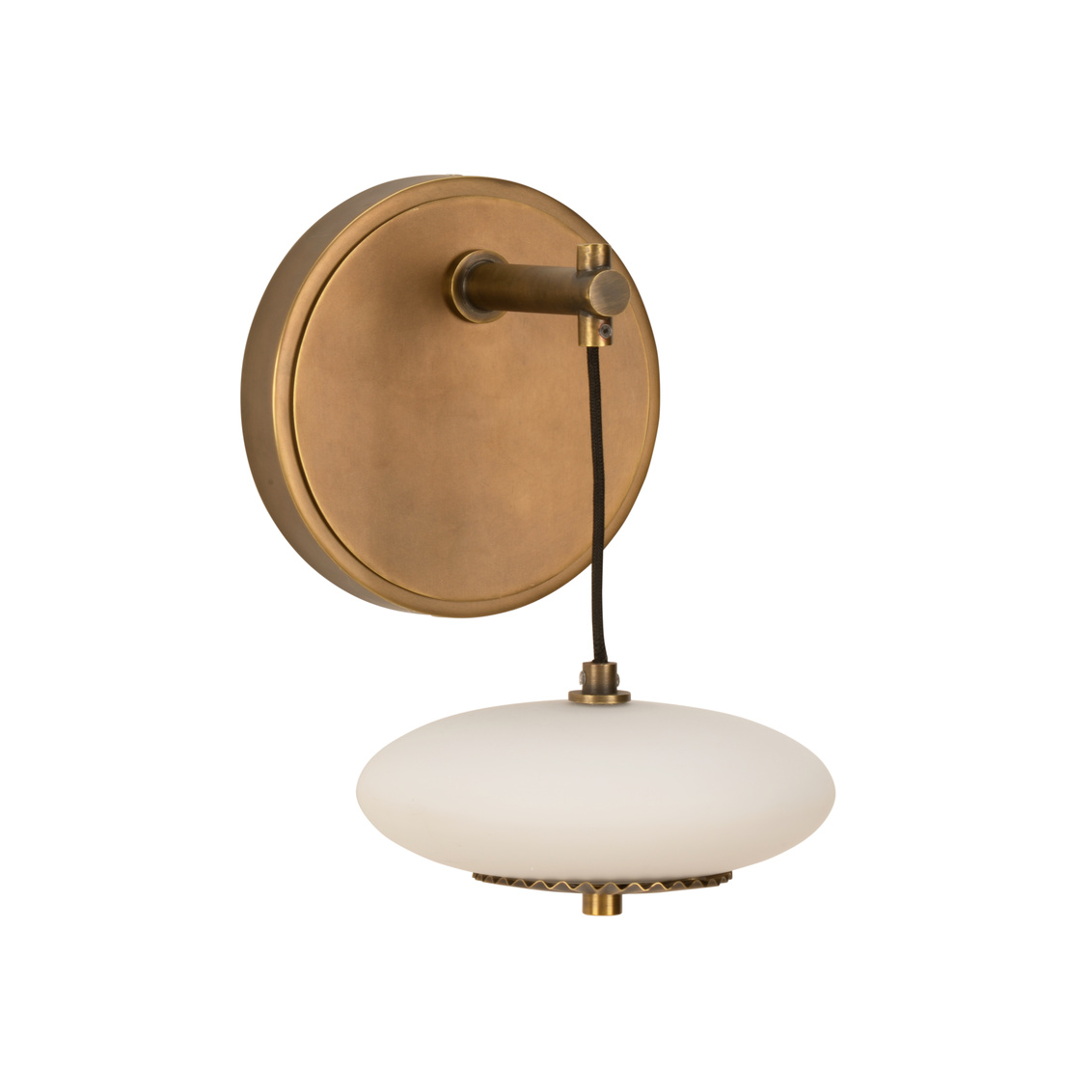 Wildwood - Collier Sconce in Antique Brass/Milk, Metal