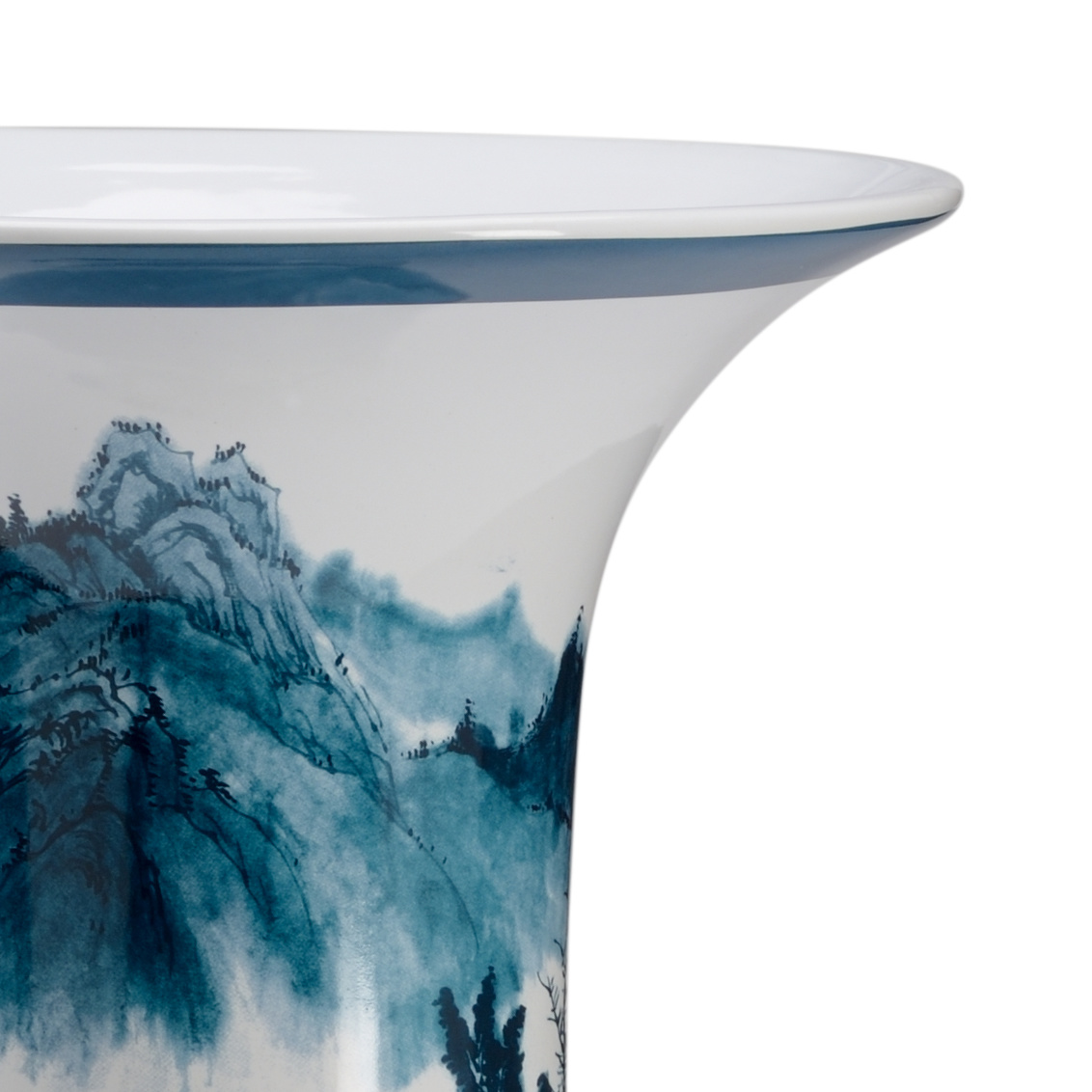 Wildwood - Edo Vase in Teal/White Glaze, Large