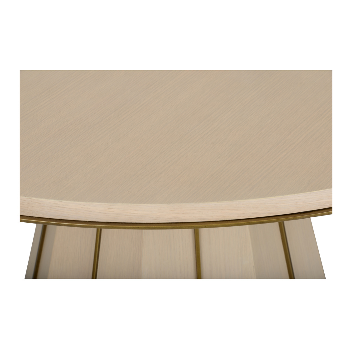 Wildwood - Clint Center Table in White Oak/Antique Brass, Wood