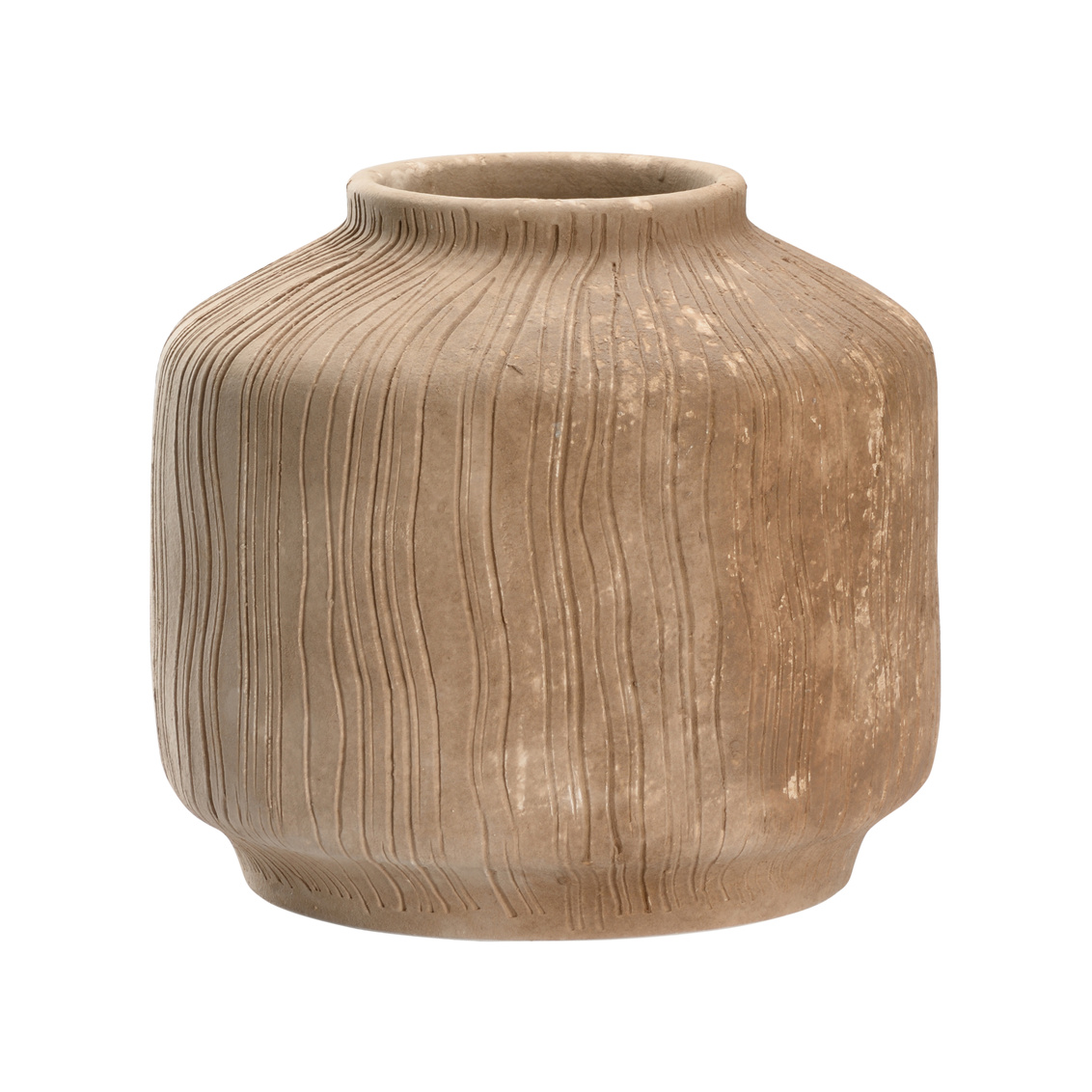 Wildwood - Marley Low Vase in Matte Beige Glaze, Ceramic/Porcelain