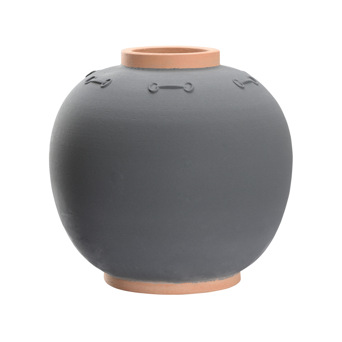 Wildwood Everly Large Vase - Matte Gray/Terra Cotta, Ceramic/Porcelain