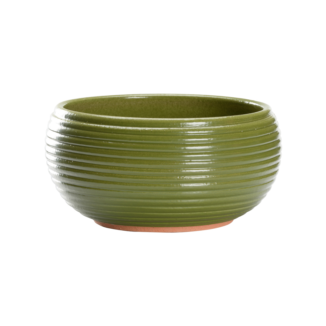 Wildwood - June Bowl in Green Glaze/Terra Cotta, Large