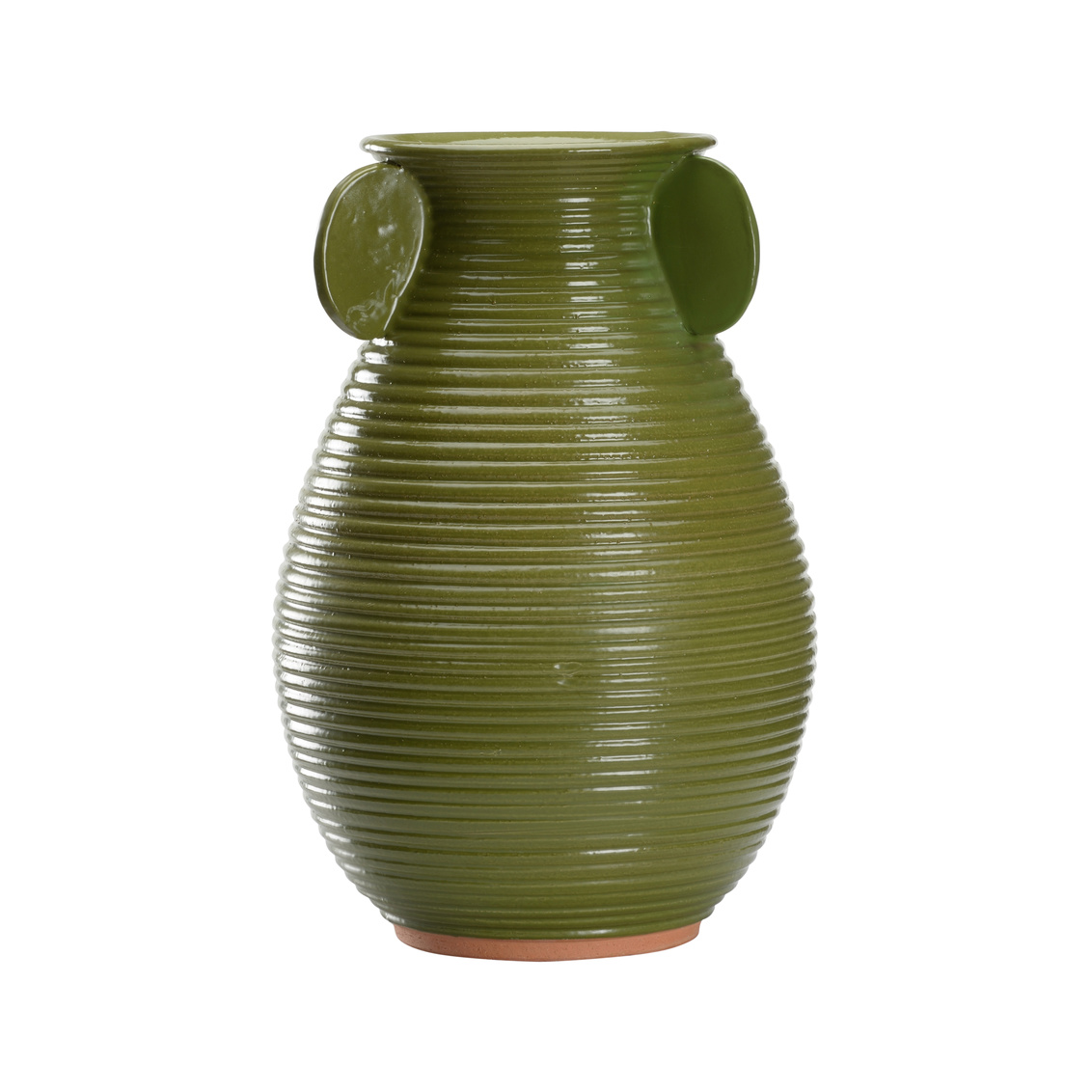 Wildwood - June Vase in Green Glaze/Terra Cotta, Ceramic/Porcelain