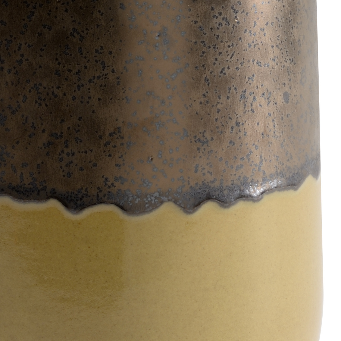 Wildwood - Bronze Potter’s Vase in Black/Bronze/Mustard, Ceramic/Porcelain