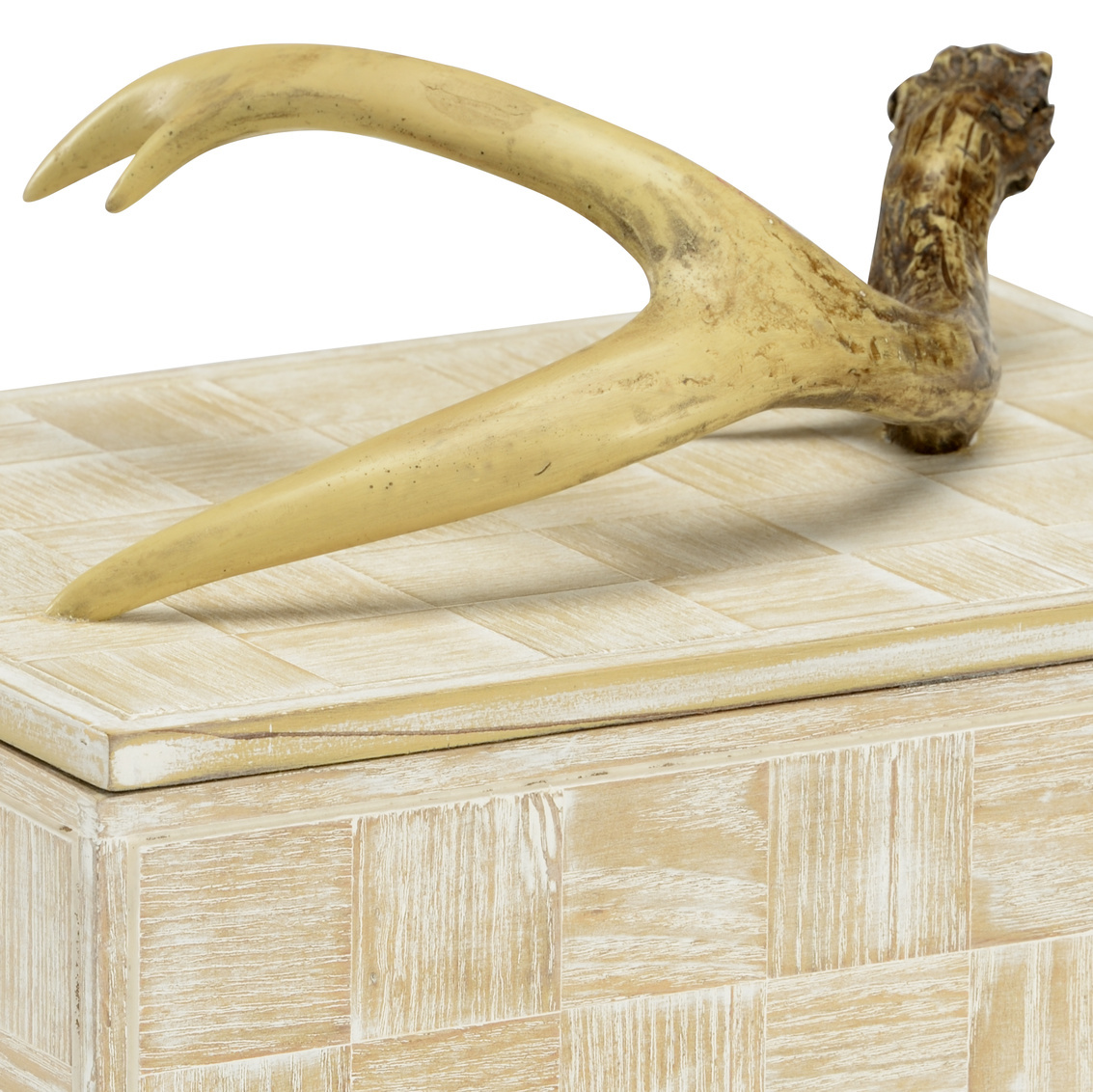 Wildwood - Antler Box in Whitewash, Small