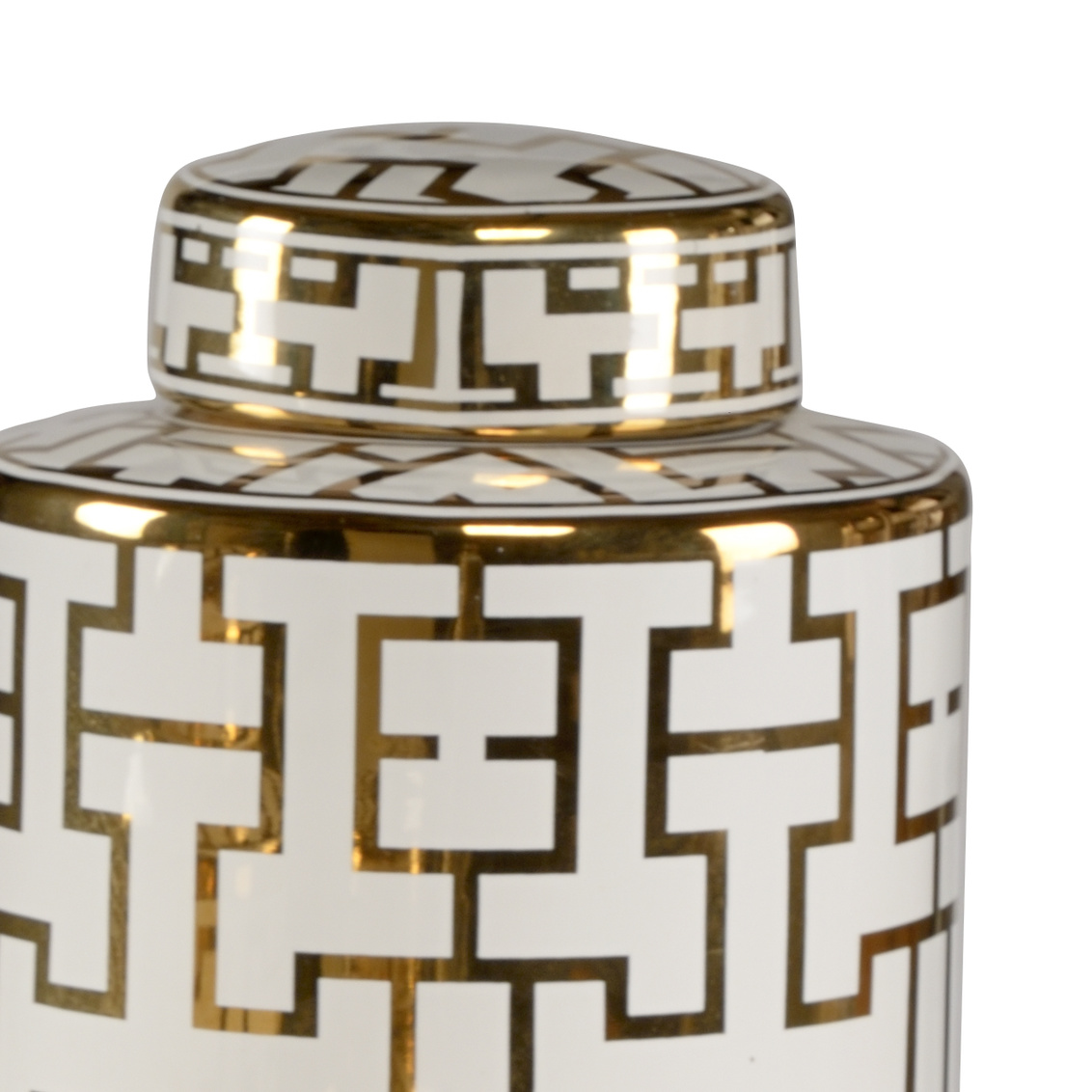 Wildwood - Noble Canisters (S3) in White/Metallic Gold Glaze, Porcelain